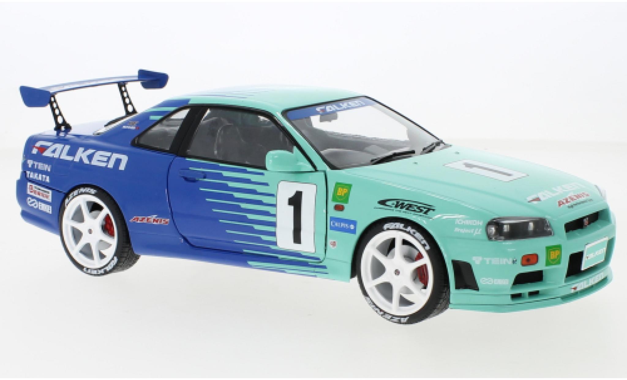 Nissan Skyline 1/18 Solido GT-R (R34) RHD No.1 Falken JGTC 1967 diecast model cars