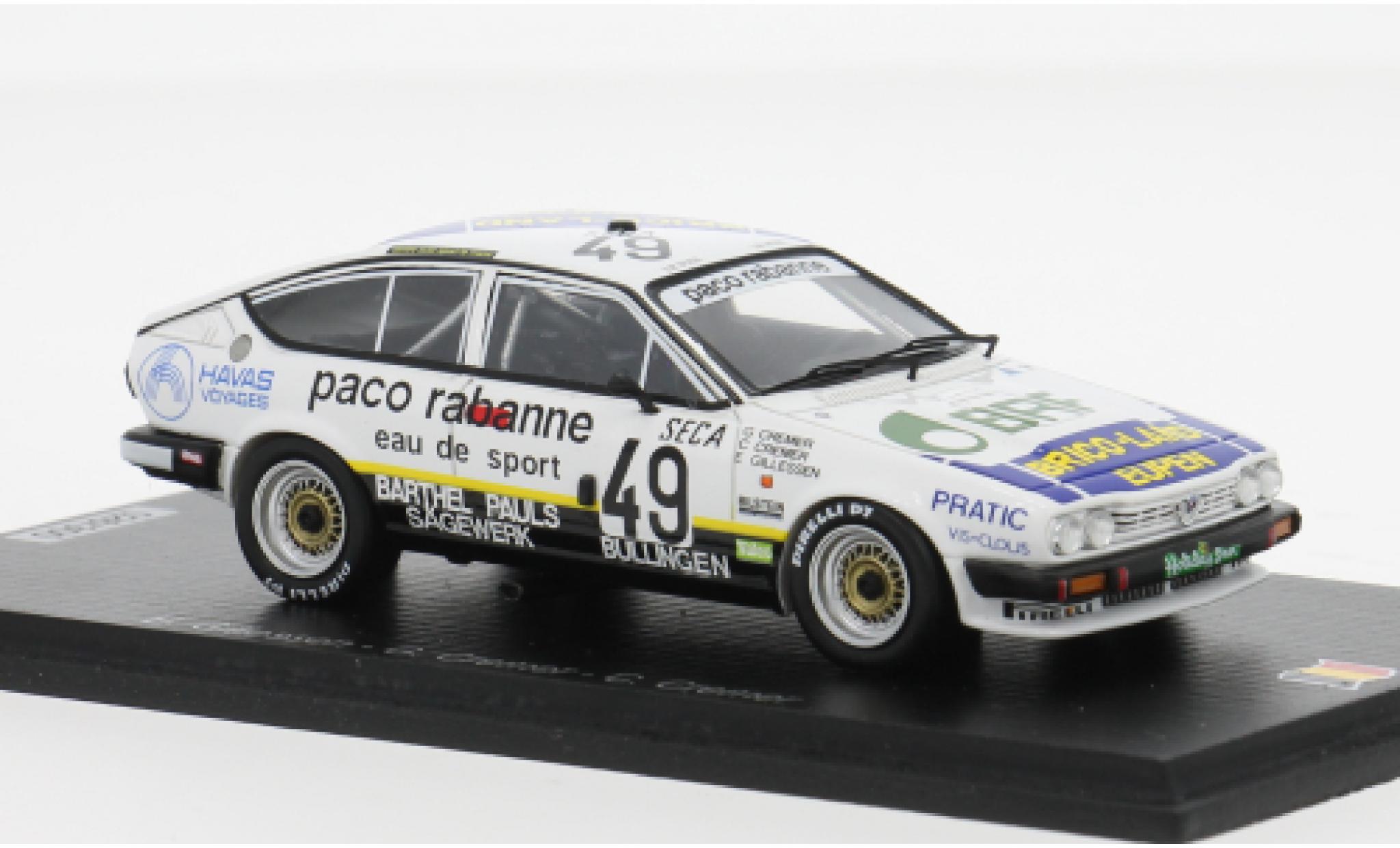 Alfa Romeo GT 1/43 Spark V 6 24h Spa 1986 #49 1:43 diecast model cars
