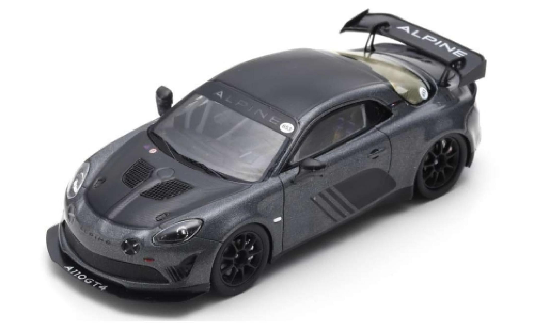 Alpine A110 1/43 Spark GT4 metallic grey/black Goodwood 2018 diecast model cars
