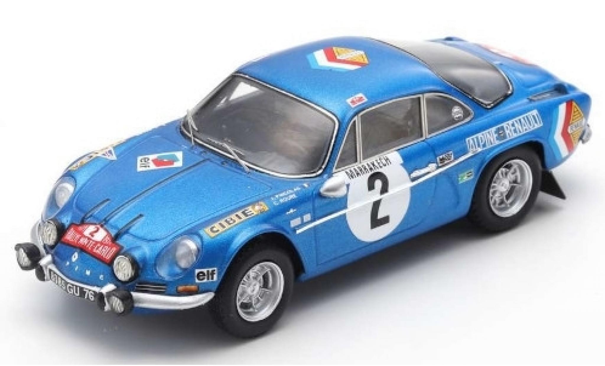 Alpine A110 1/43 Spark No.2 Renault Rally Monte Carlo 1971 J.P.Nicolas/C.Roure diecast model cars