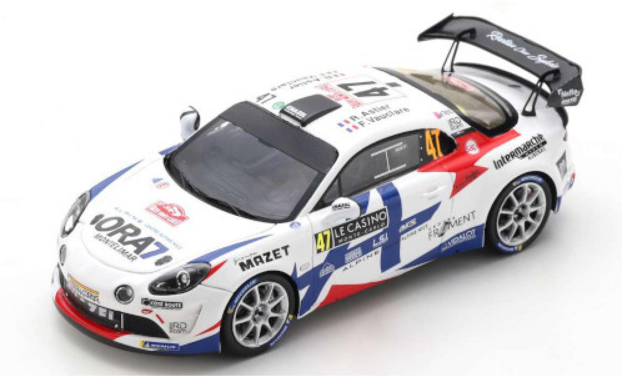Alpine A110 1/43 Spark Rally RGT No.47 Chazel Technologie Course Rally WM Rally Monte Carlo 2021 R.Astier/F.Vauclare diecast model cars