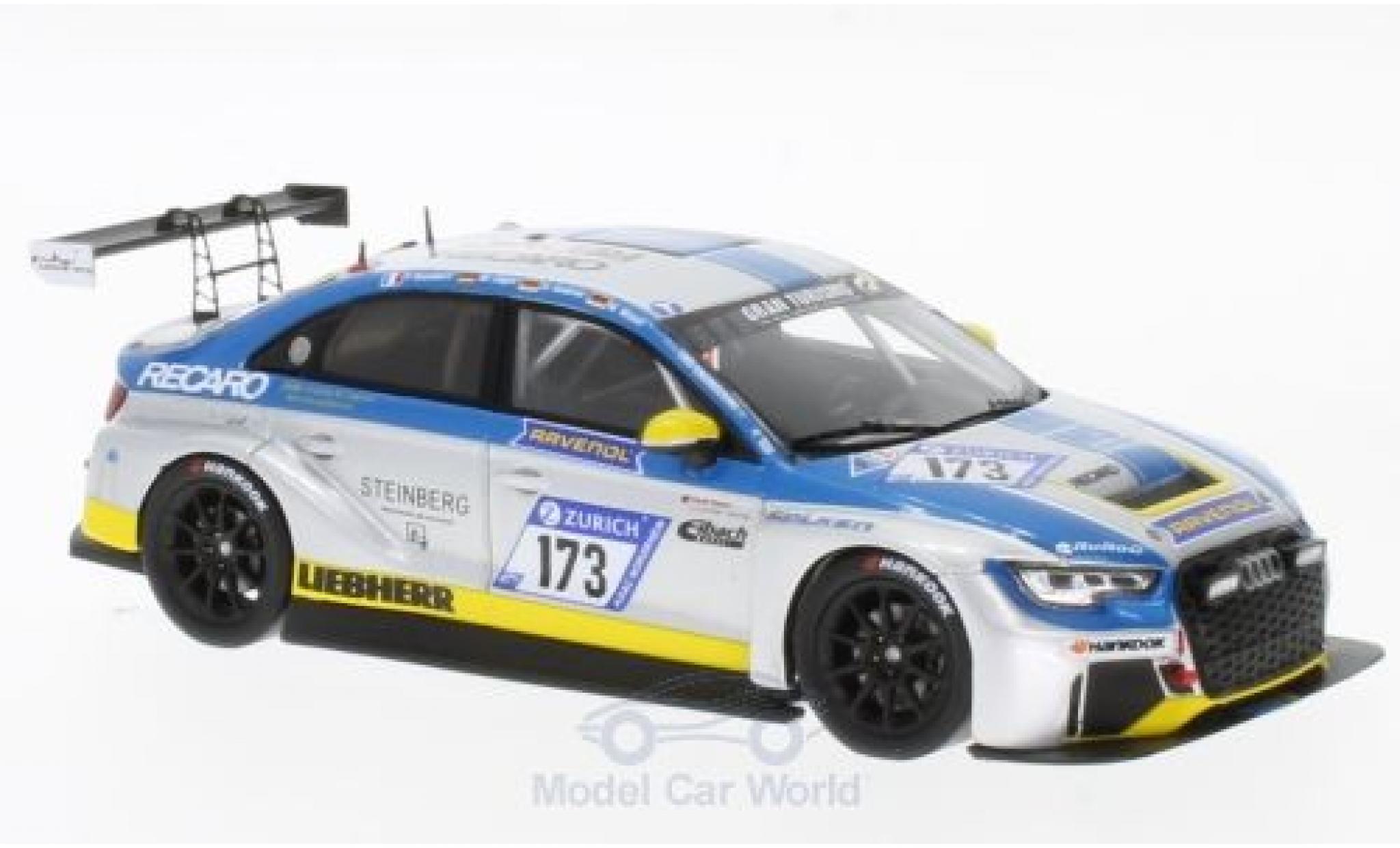 Audi RS3 1/43 Spark LMS DSG No.173 LMS Engineering 24h N&uuml;rburgring 2017 U.Andree/M.J&auml;ger/M.Wasel/P.Humbert diecast model cars