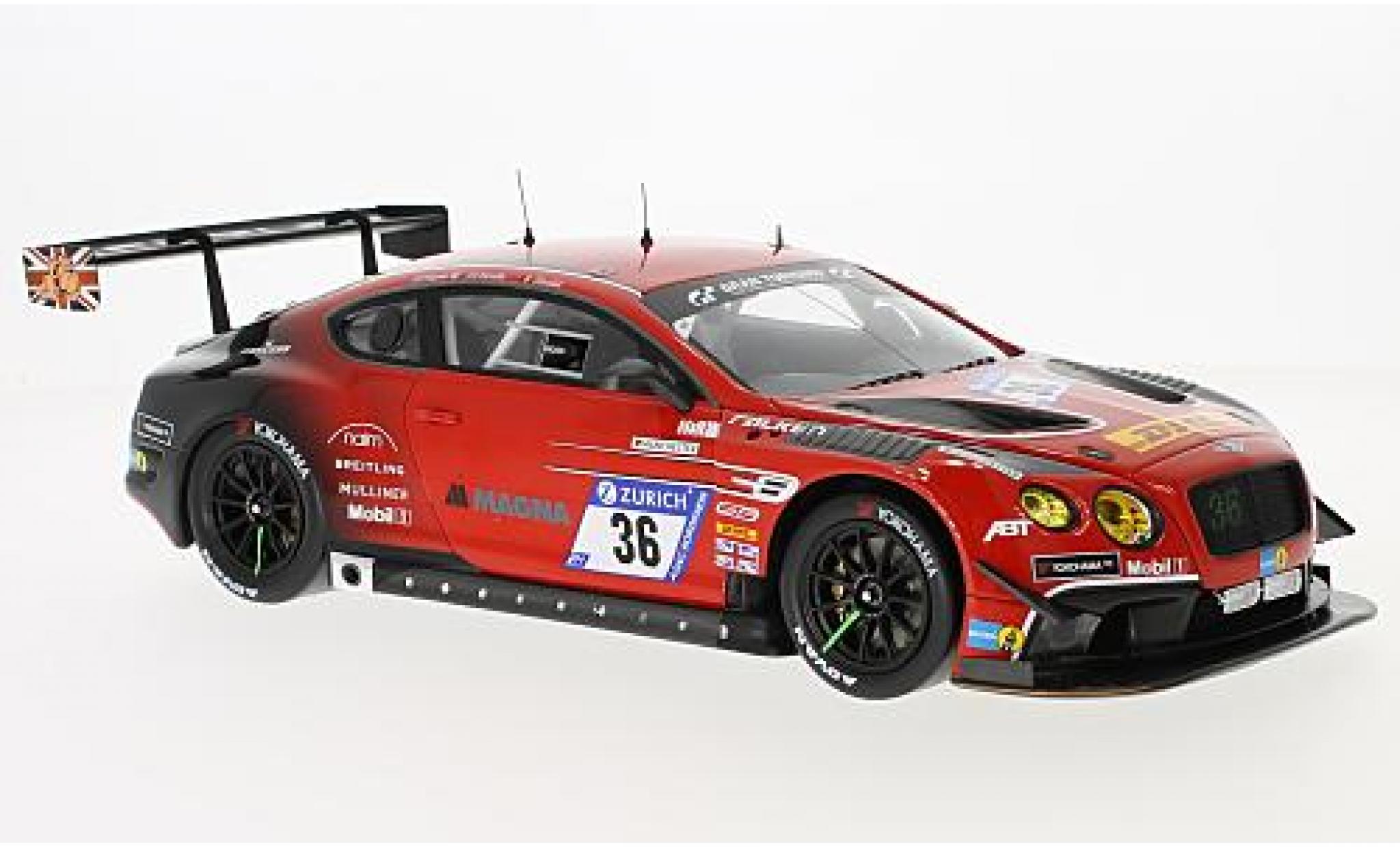 Bentley Continental T 1/43 Spark GT3 RHD No.36 Team ABT 24h N&uuml;rburgring 2017 S.Kane/G.Smith/M.Soulet diecast model cars