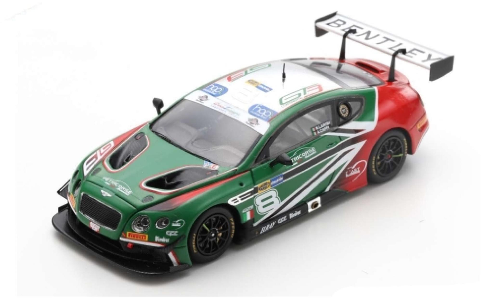 Bentley Continental 1/43 Spark GT3 RHD No.8 Petri Corse Motorsport GT Italian Championship Mugello 2018 N.Larini/A.Caffi diecast model cars