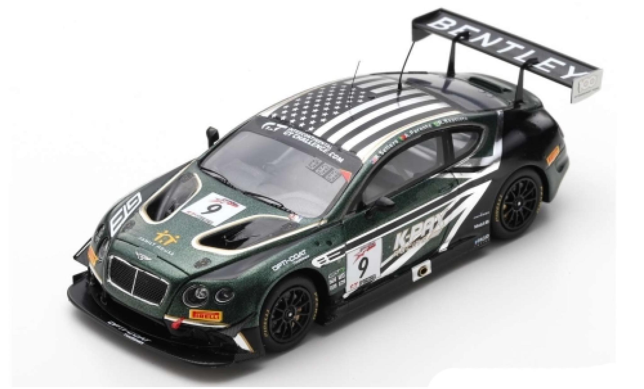 Bentley Continental 1/43 Spark GT3 RHD No.9 K-Pax Racing 8h Kalifornien 2018 B.Sellers/A.Parente/R.Baptista diecast model cars