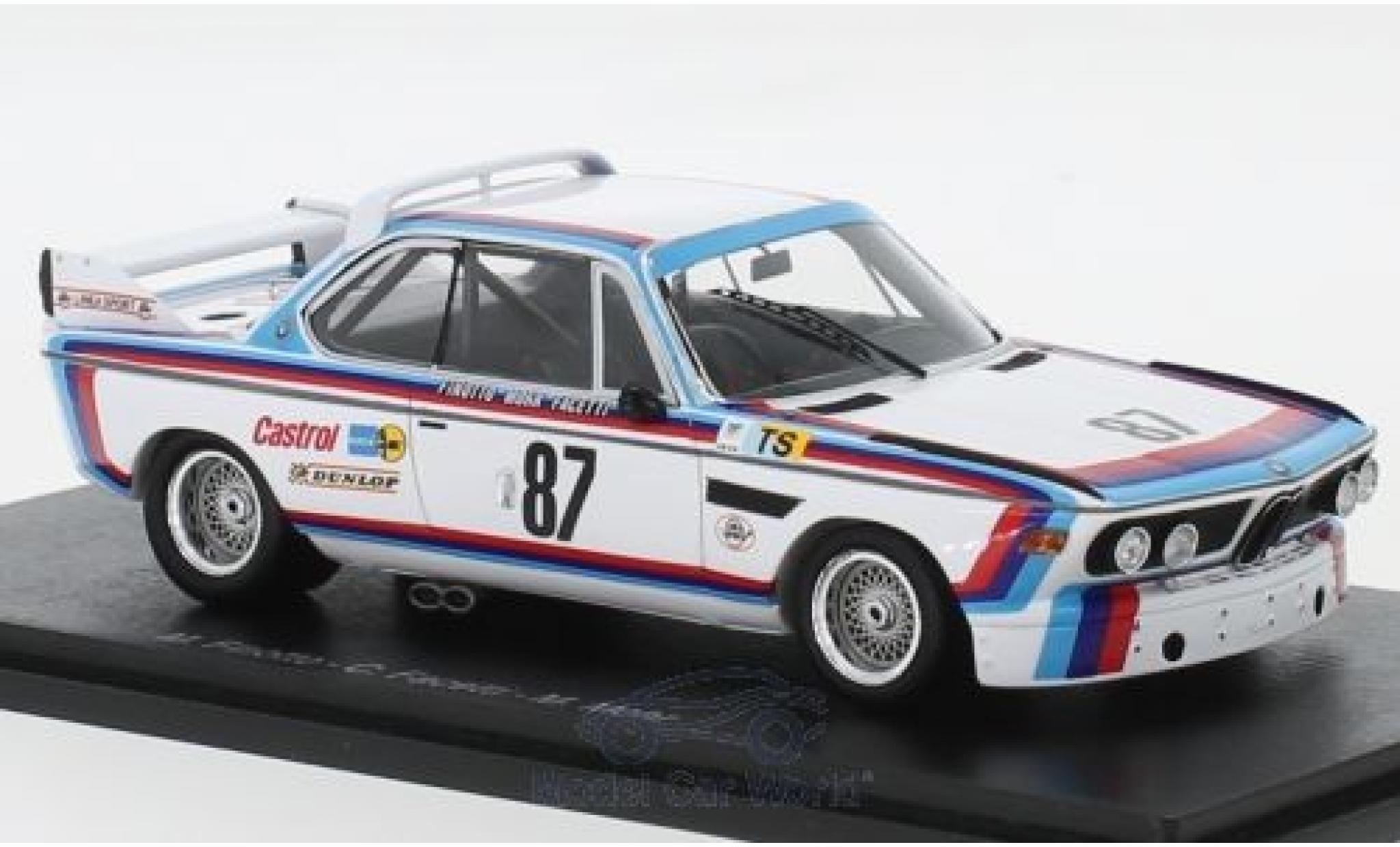 Bmw 3.0 1/43 Spark CSL No.87 24h Le Mans 1974 M.Finotto/C.Facetti/M.Mohr diecast model cars