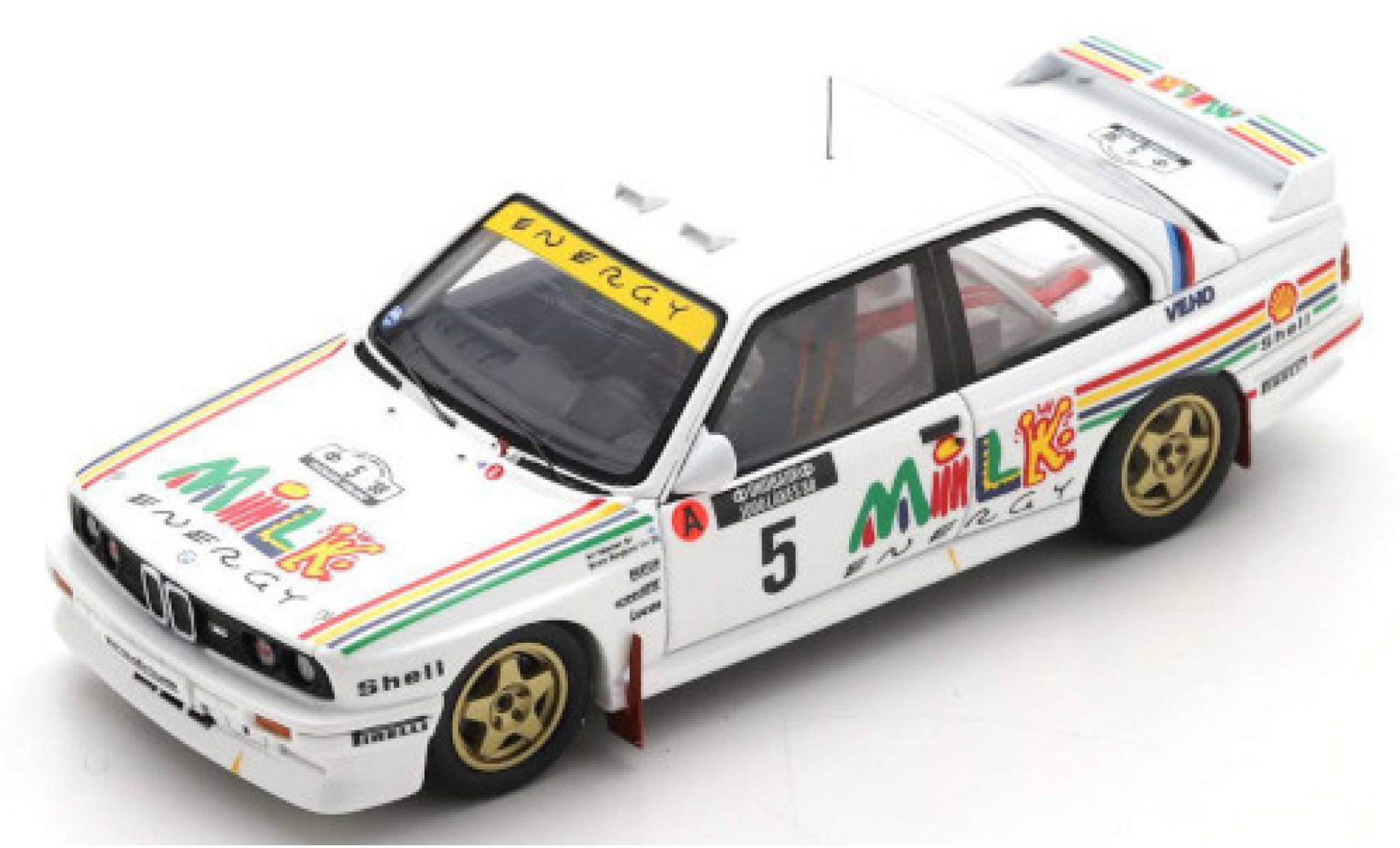 Bmw M3 1/43 Spark (E30) No.5 Prodrive Milk Energy Rally WM Rally Finnland 1988 A.Vatanen/B.Berglund diecast model cars