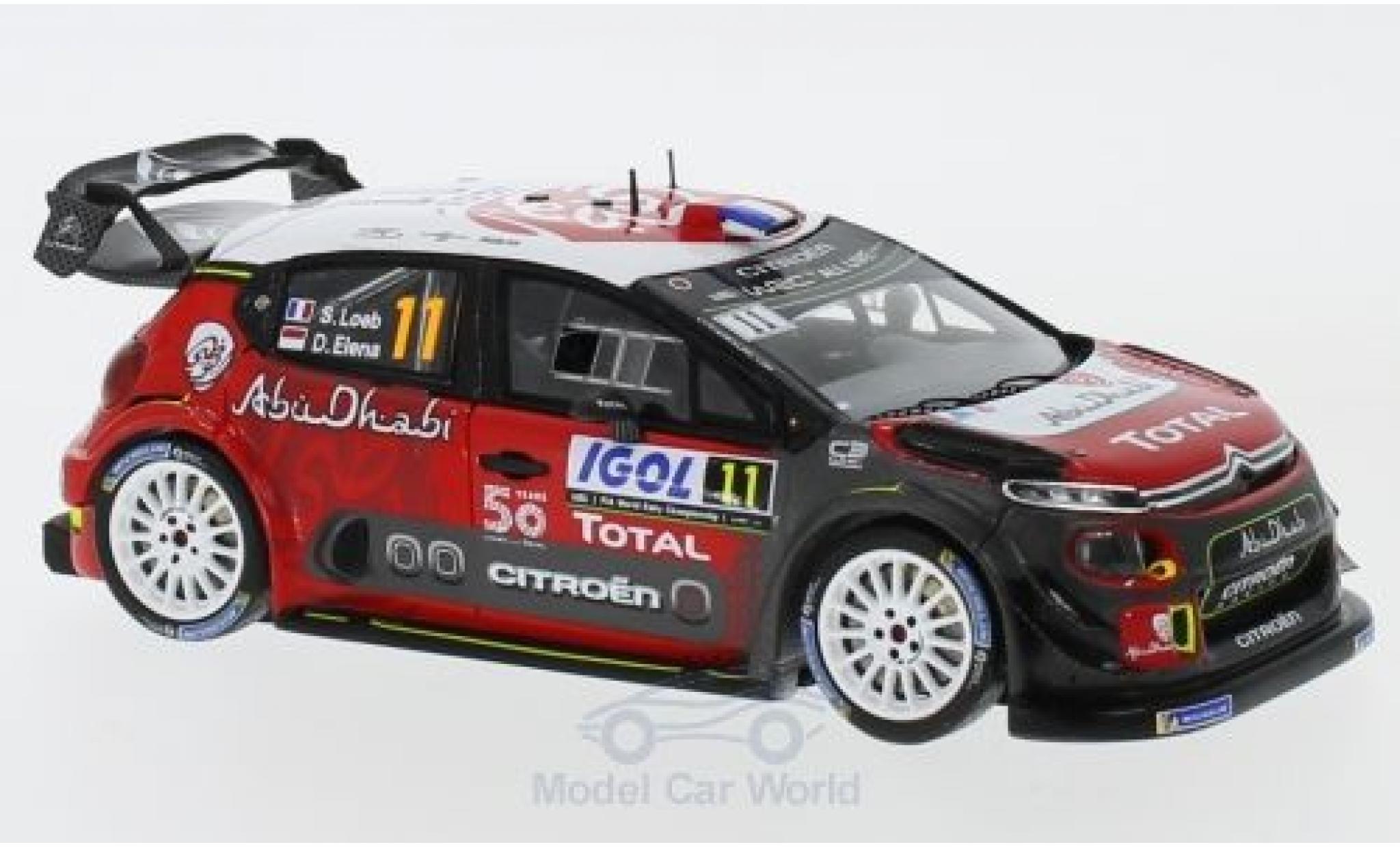 Citroen C3 1/43 Spark WRC No.11 Total Abu Dhabi WRT Rally WM Rally Tour de Corse 2018 S.Loeb/D.Elena diecast model cars