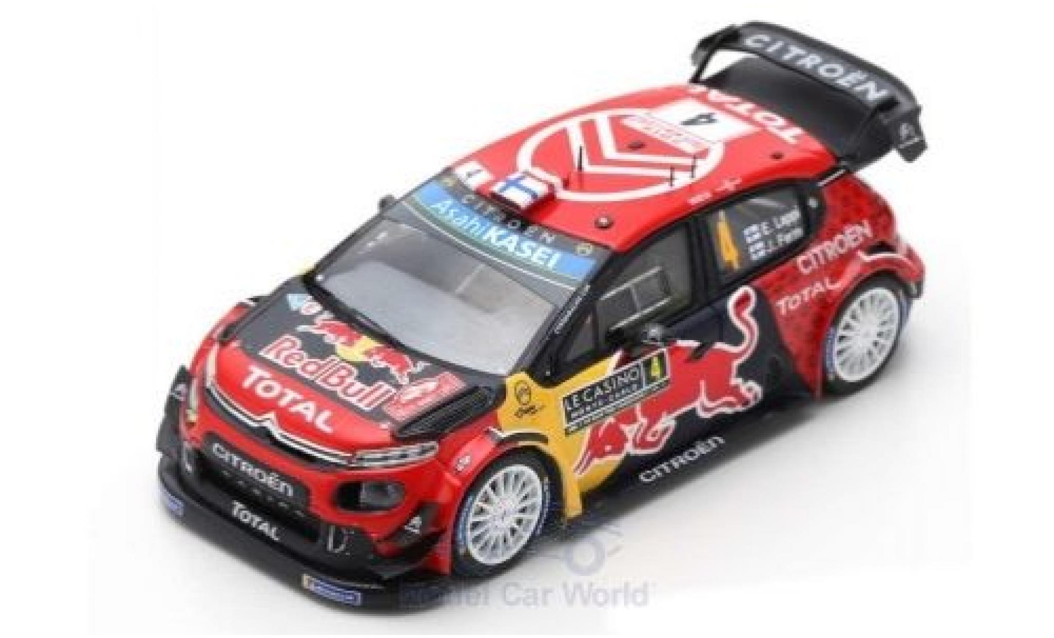 Citroen C3 1/43 Spark WRC No.4 Total WRT Red Bull WRC Rally Monte Carlo 2019 E.Lappi/J.Ferm diecast model cars