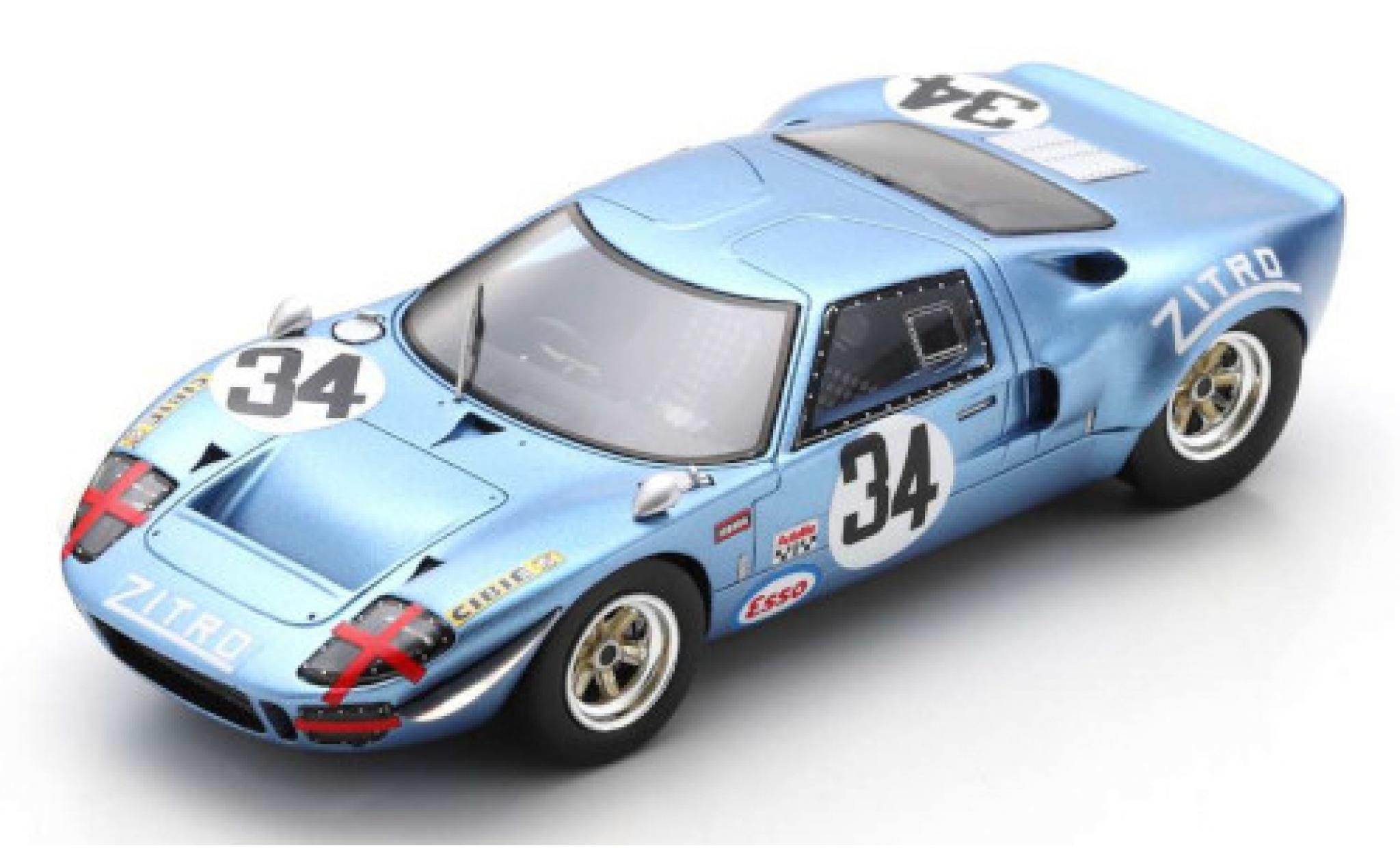 Ford GT40 1/43 Spark RHD No.34 1000km Monza 1969 J.-P.Hanrioud/D.Martin diecast model cars