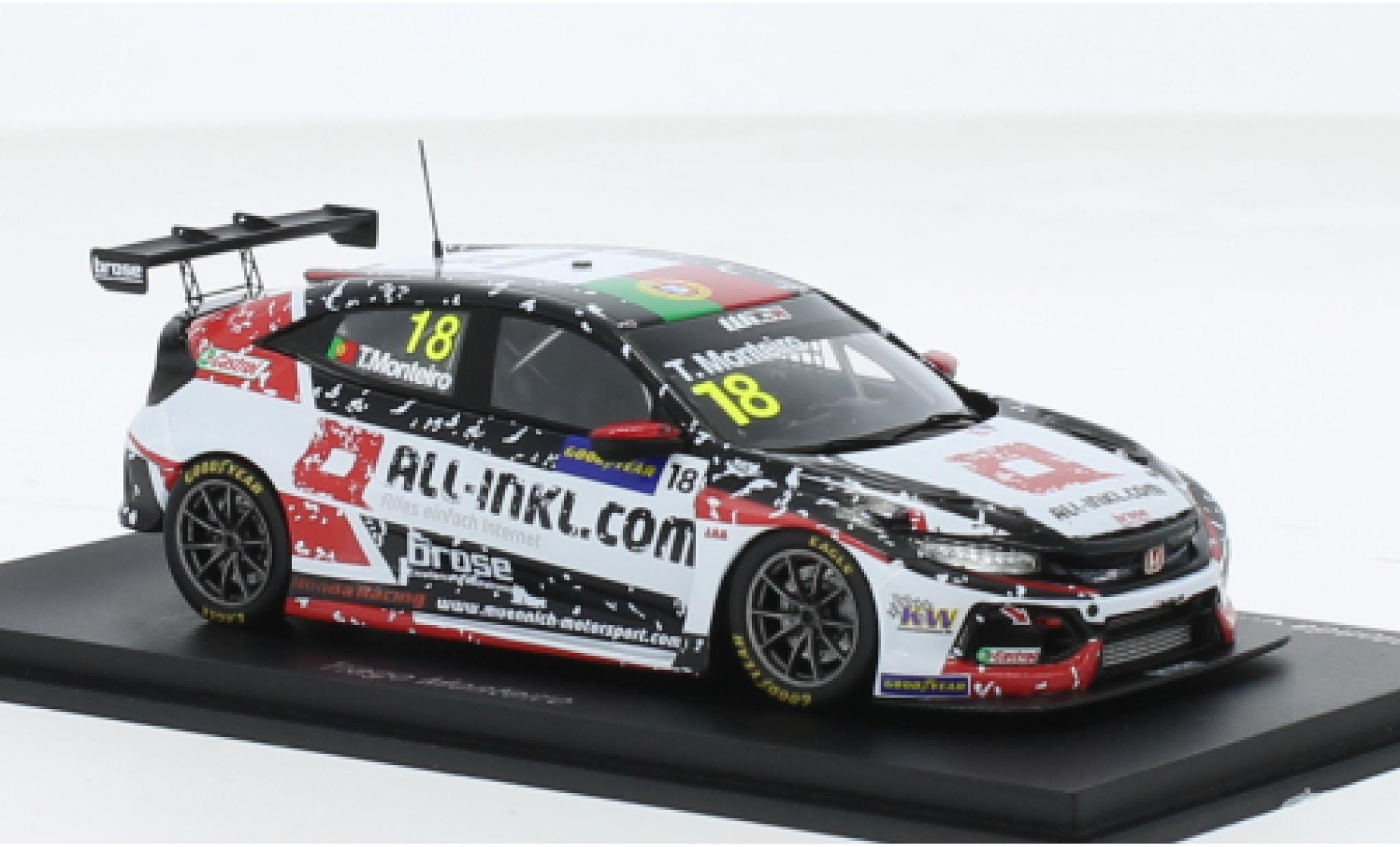 Honda Civic 1/43 Spark Type R TCR No.18 All-Inkl.com M&uuml;nnich Motorsport WTCR Hungaroring 2020 1:43 diecast model cars