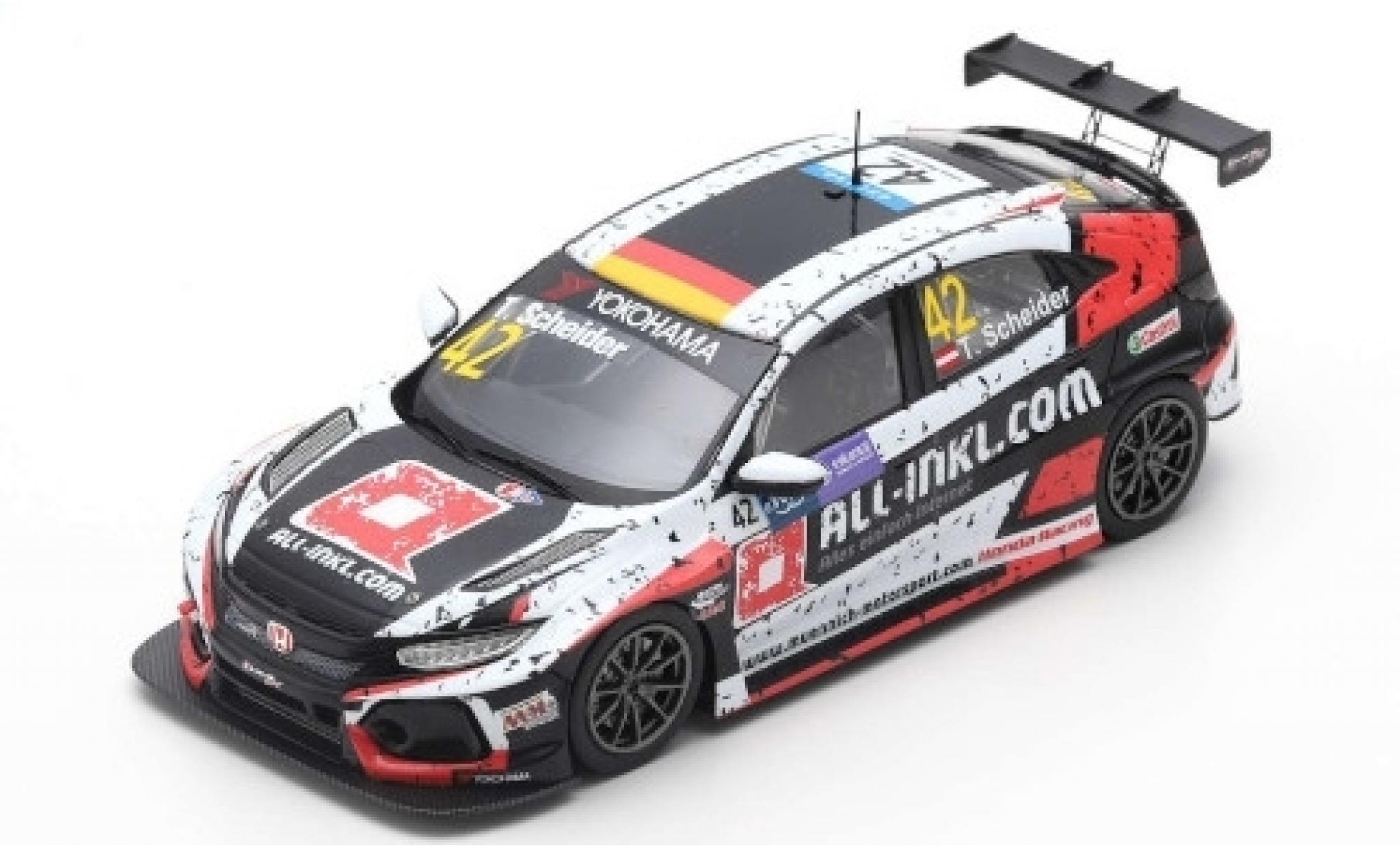 Honda Civic 1/43 Spark Type R TCR No.42 WTCR Macau Guia Race 2018 T.Scheider diecast model cars