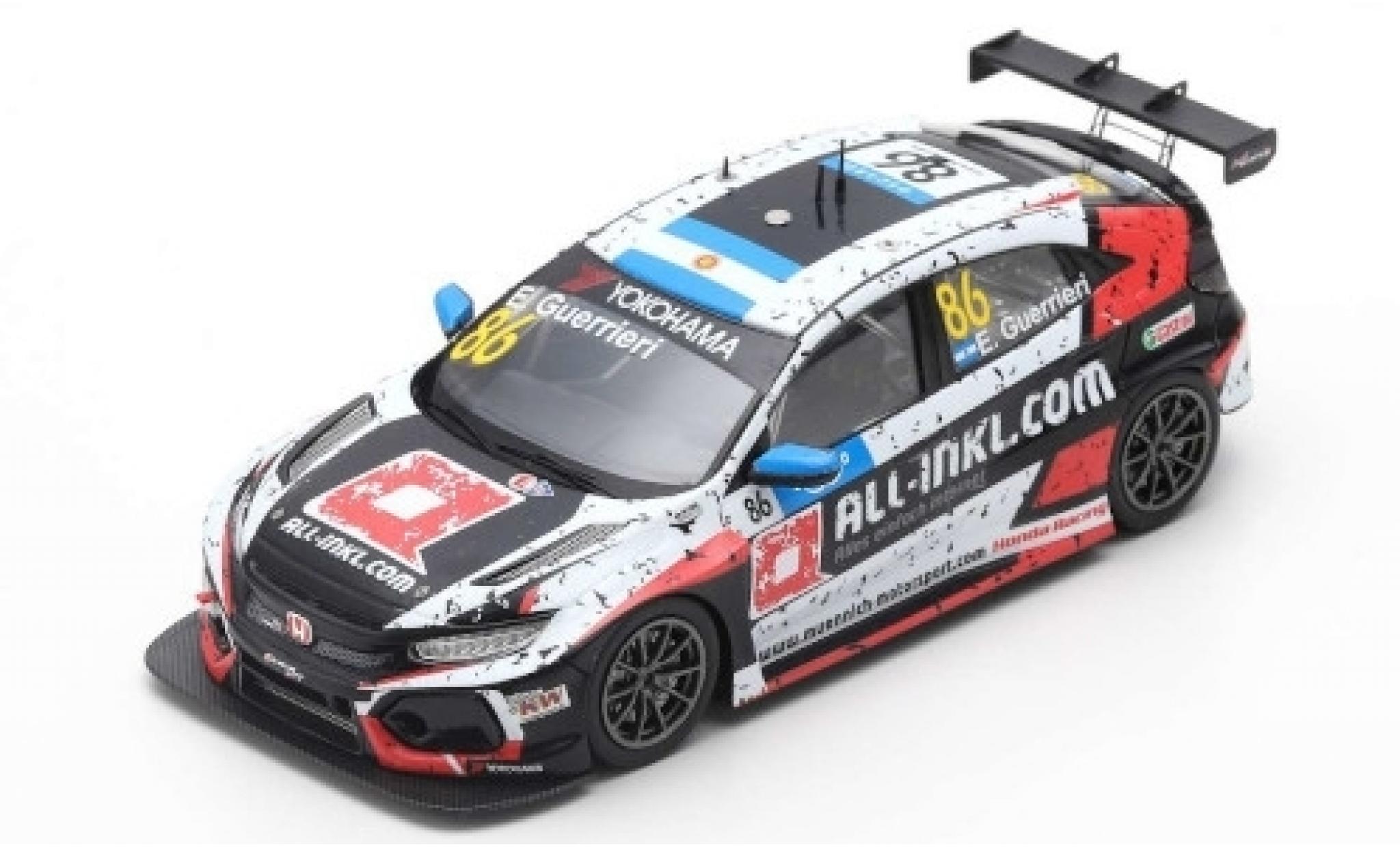 Honda Civic 1/43 Spark Type R TCR No.86 M&uuml;nnich Motorsport ALL-INKL.-COM WTCR Marrakesh 2019 E.Guerrieri diecast model cars