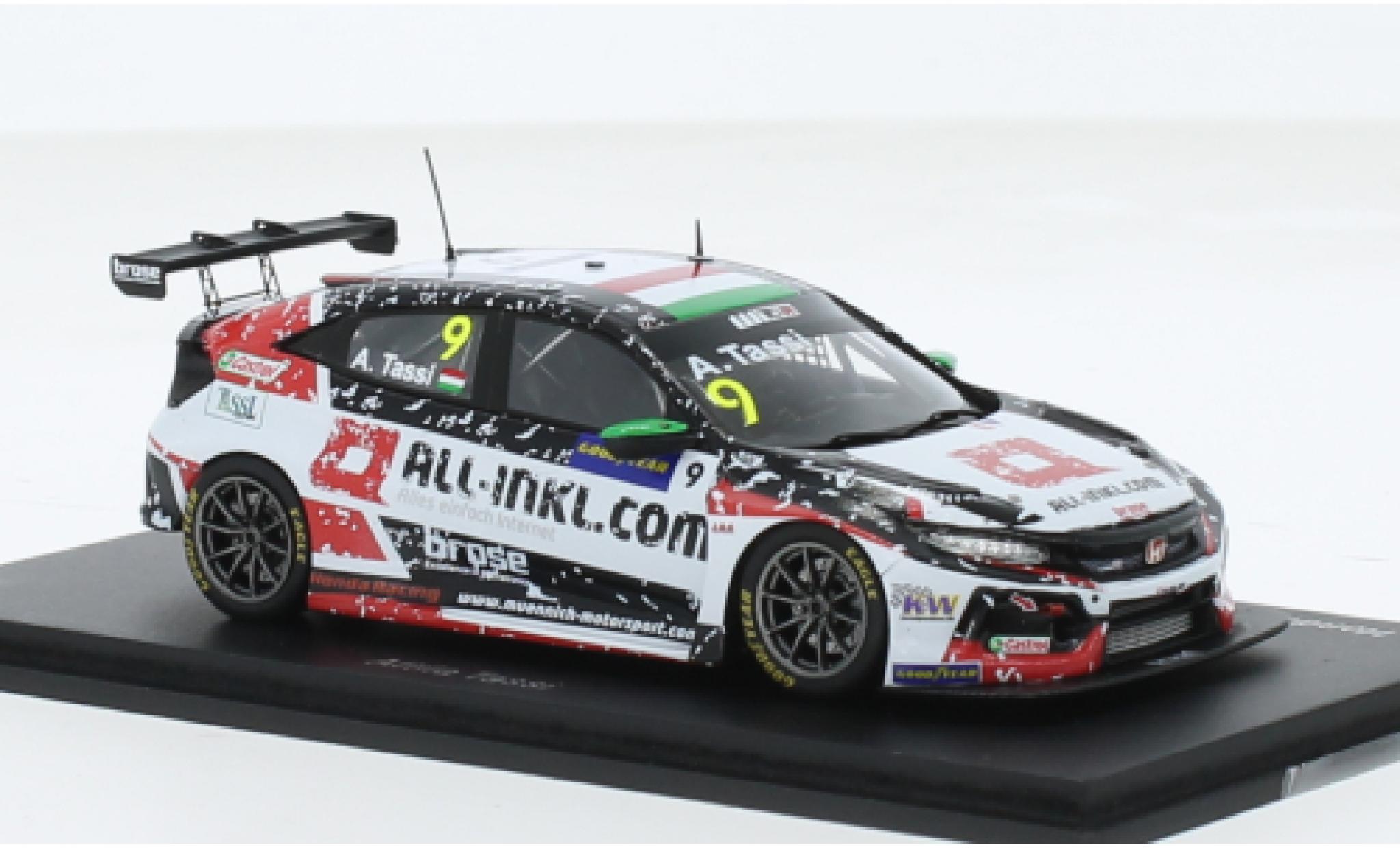 Honda Civic 1/43 Spark Type R TCR No.9 All-Inkl.com M&uuml;nnich Motorsport WTCR N&uuml;rburgring 2020 1:43 diecast model cars