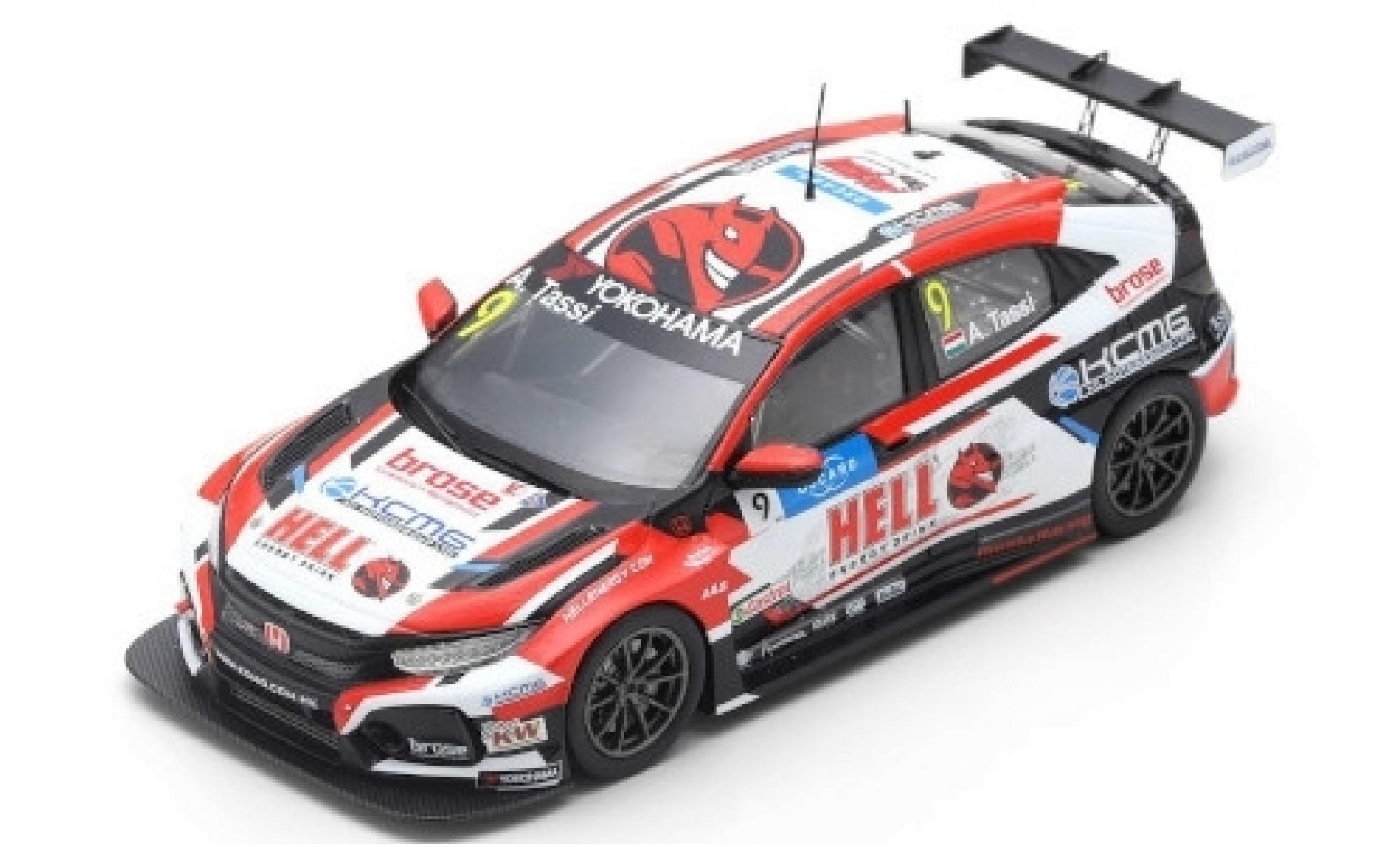 Honda Civic 1/43 Spark Type R TCR No.9 KCMG Hell Energy Drink WTCR N&uuml;rburgring 2019 A.Tassi diecast model cars