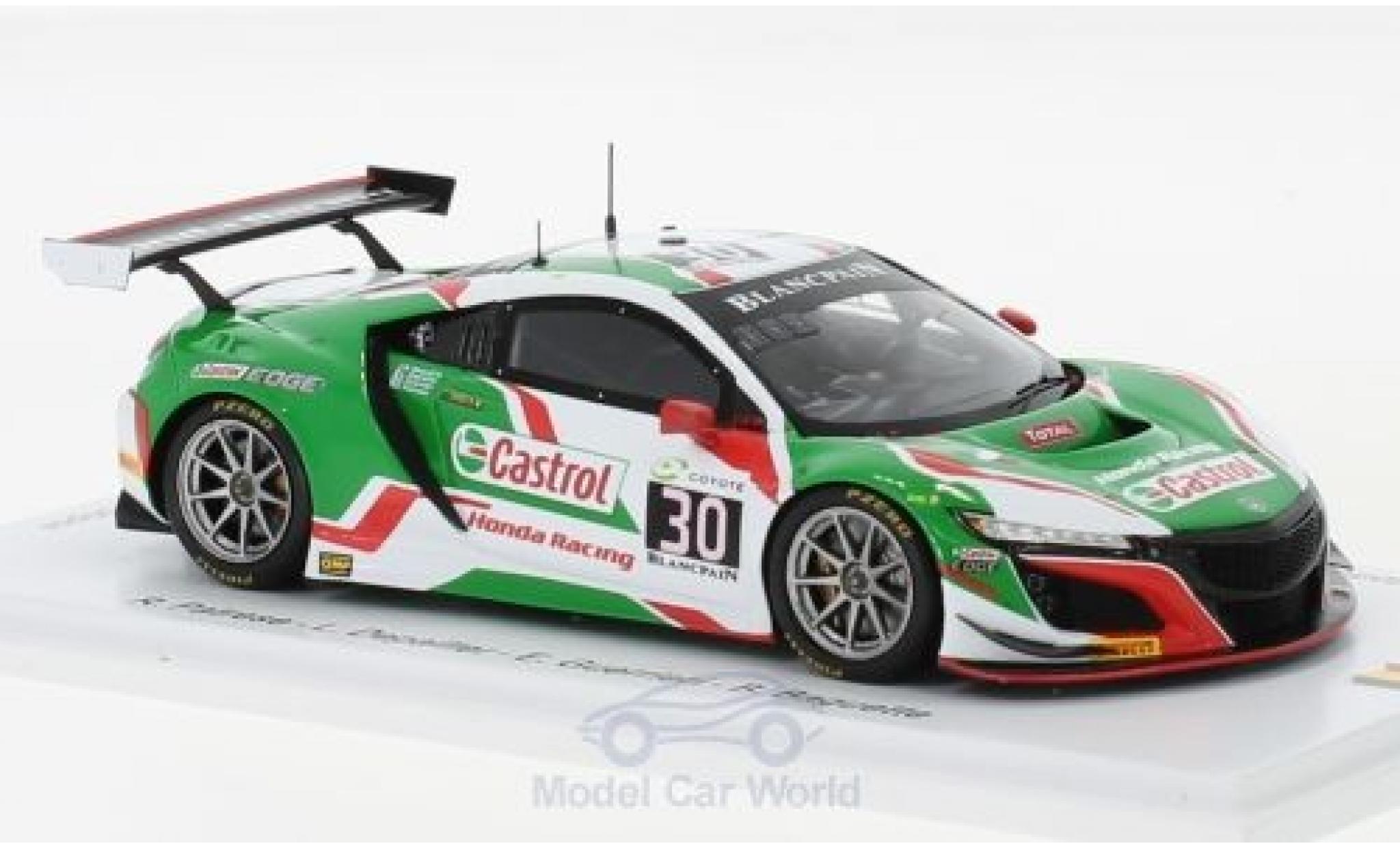 Honda NSX 1/43 Spark GT3 No.30 Castrol Racing Castrol 24h Spa 2018 R.Patrese/P.Depailler/E.Guerrieri/B.Baguette diecast model cars