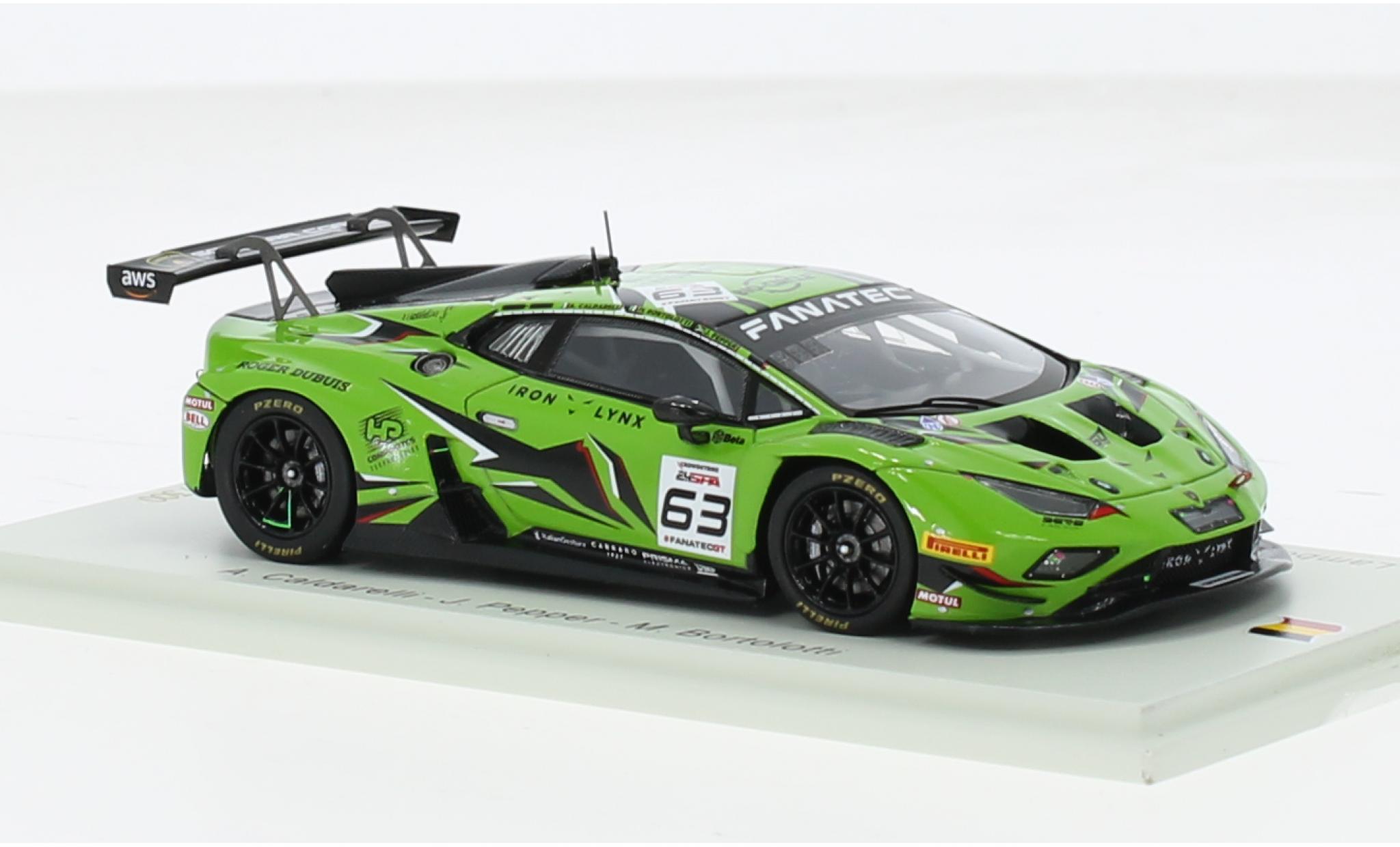 Lamborghini Huracan 1/43 Spark GT3 EVO 2 No.63 Iron Lynx 24h Spa 2023 1:43 diecast model cars