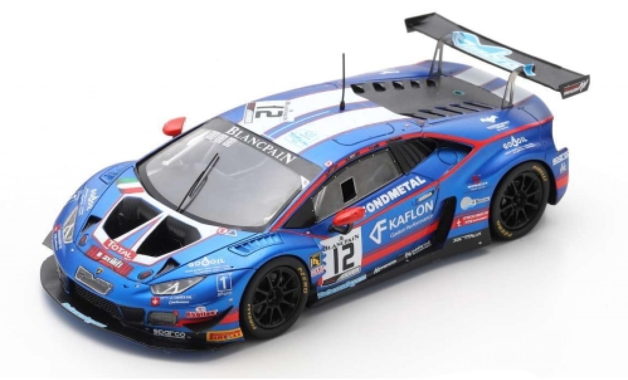 Lamborghini Huracan 1/43 Spark GT3 Evo No.12 Ombra Racing 24h Spa Francorchamps 2019 D.Dupont/S.Gattuso/C.Lewis/D.Stoneman diecast model cars