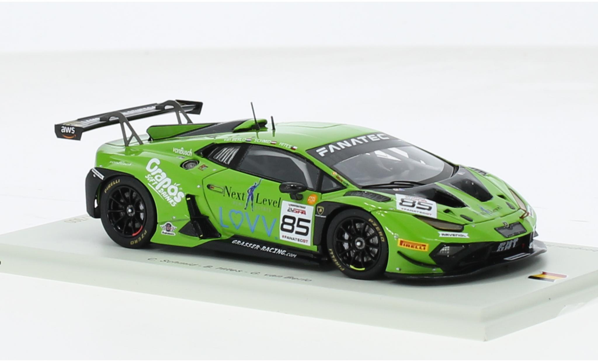 Lamborghini Huracan 1/43 Spark GT3 Evo2 No.85 GRT Grasser Racing Team 24h Spa 2023 1:43 diecast model cars