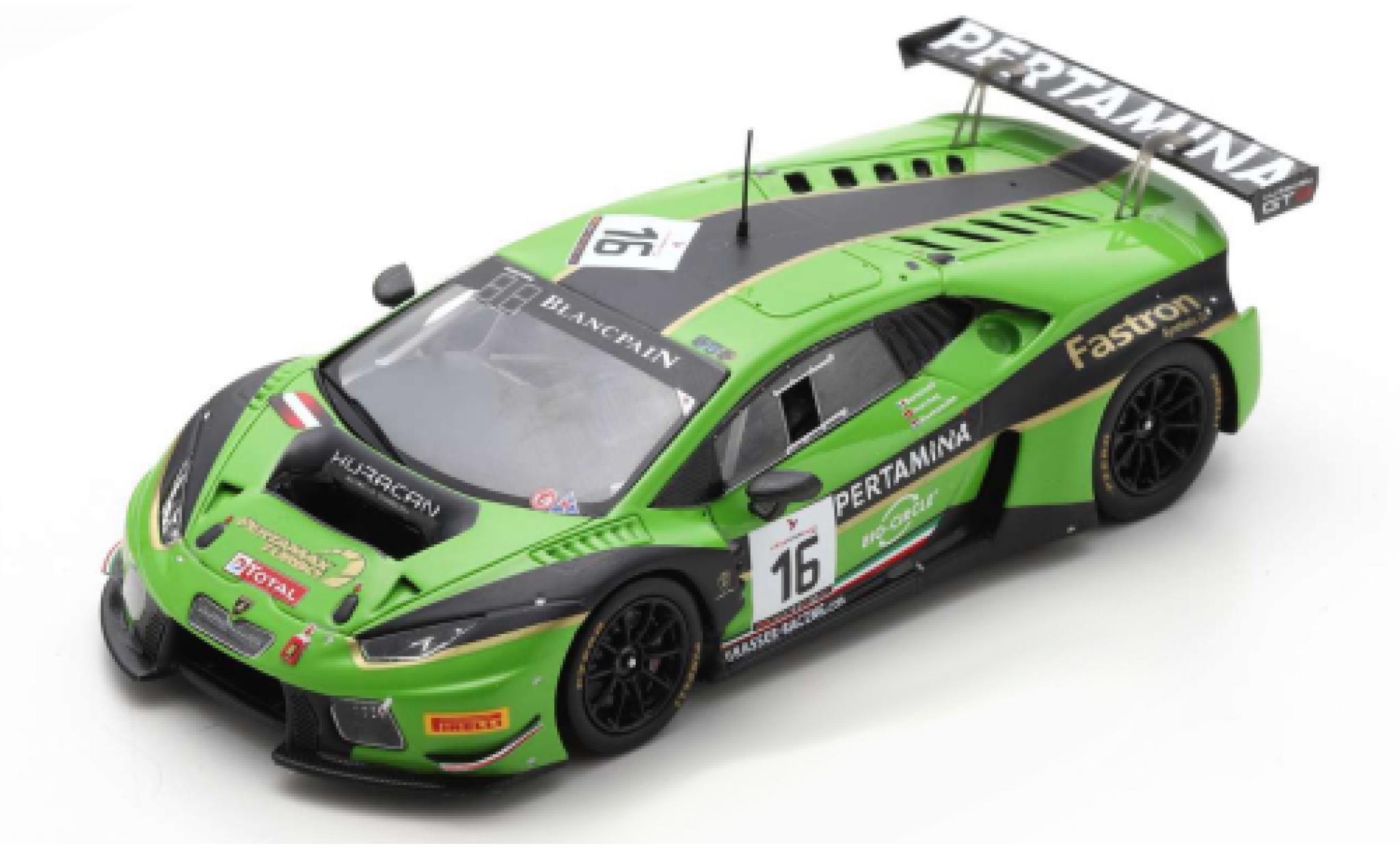 Lamborghini Huracan 1/43 Spark GT3 No.16 GRT Grasser Racing Team 24h Spa 2016 M.Bortolotti/J.Bleekemolen/R.Ineichen diecast model cars