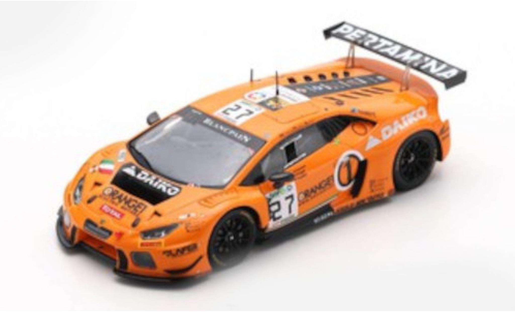 Lamborghini Huracan 1/43 Spark GT3 No.27 Orange 1 Team Lazarus 24h Spa 2017 L.Filippi/N.Pohler/F.Crestani diecast model cars