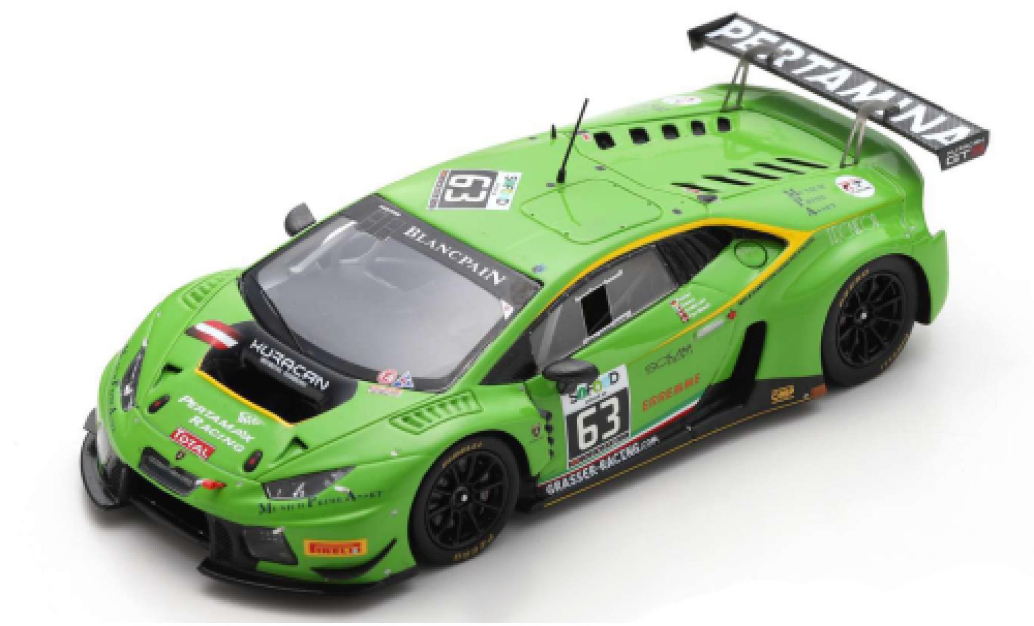 Lamborghini Huracan 1/43 Spark GT3 No.63 GRT Grasser Racing Team 24h Spa 2016 D.Alessi/N.Pohler/A.Fjordbach/D.Andersen diecast model cars