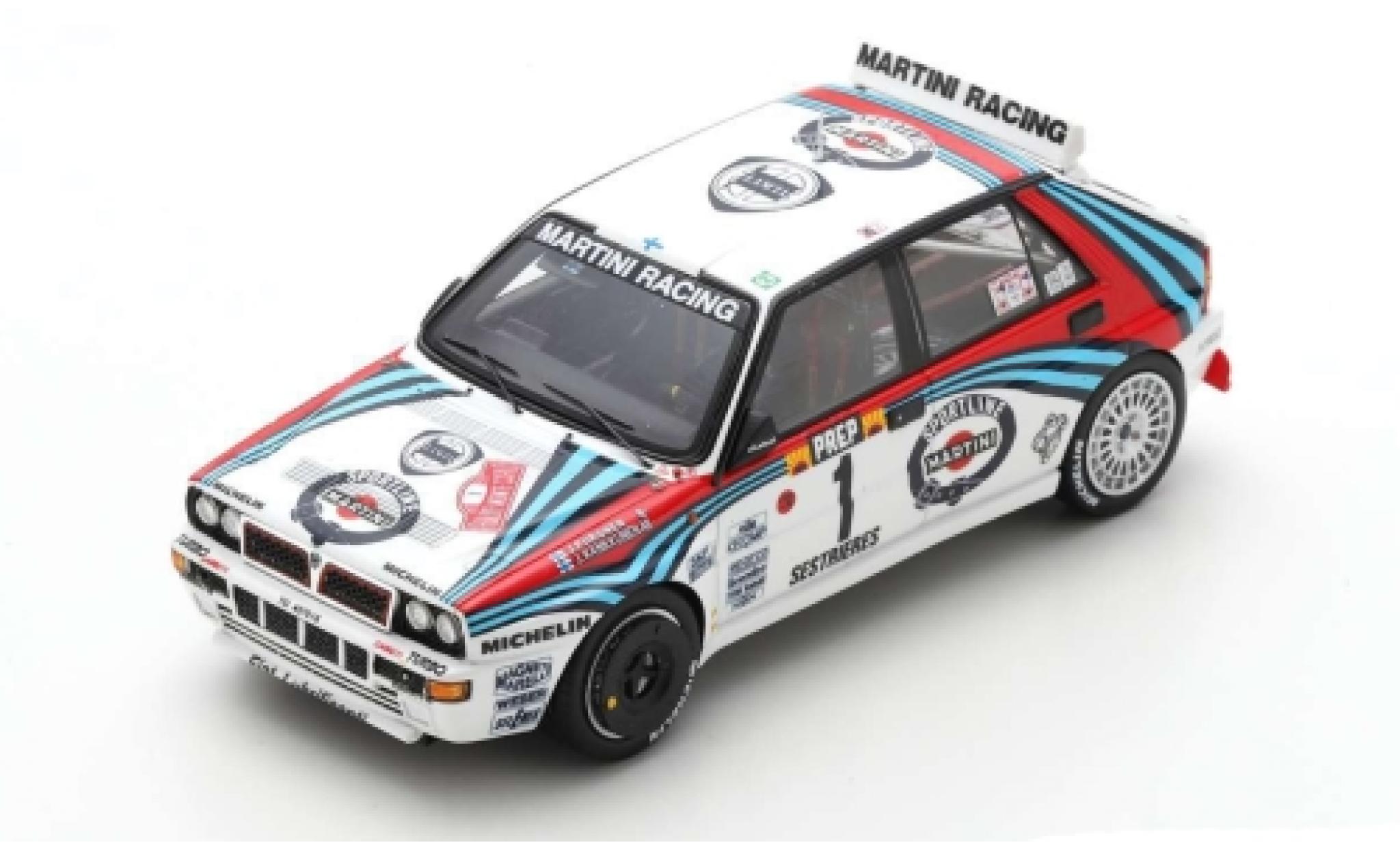 Lancia Delta 1/43 Spark HF Integrale No.1 Martini Racing Martini Racing Rally-Cross Rally Monte Carlo 1992 J.Kankkunen/J.Piironen diecast model cars