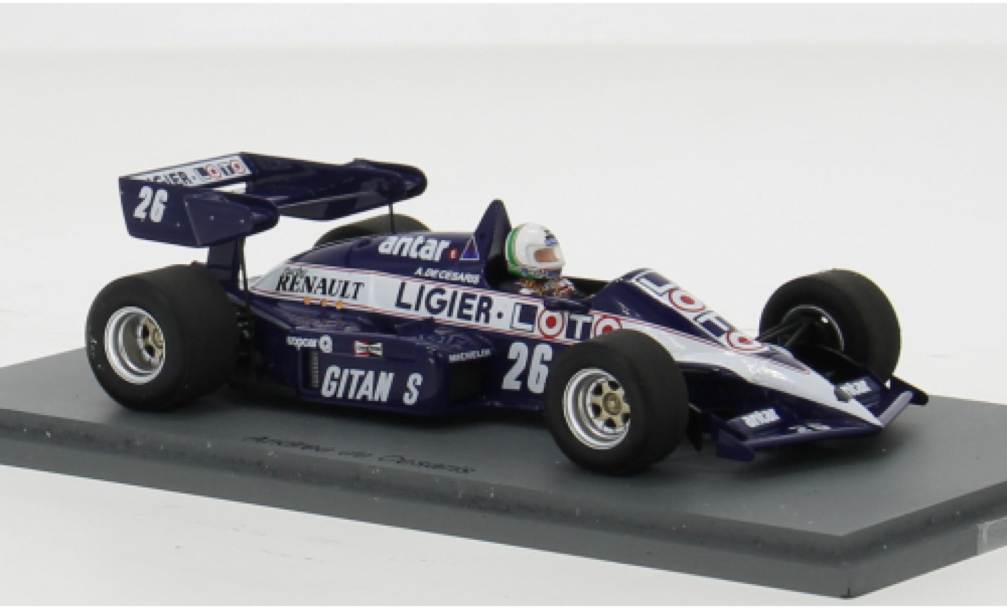 Ligier JS2 1/43 Spark 3 No.26 Formel 1 GP S&uuml;dafrika 1984 1:43 diecast model cars