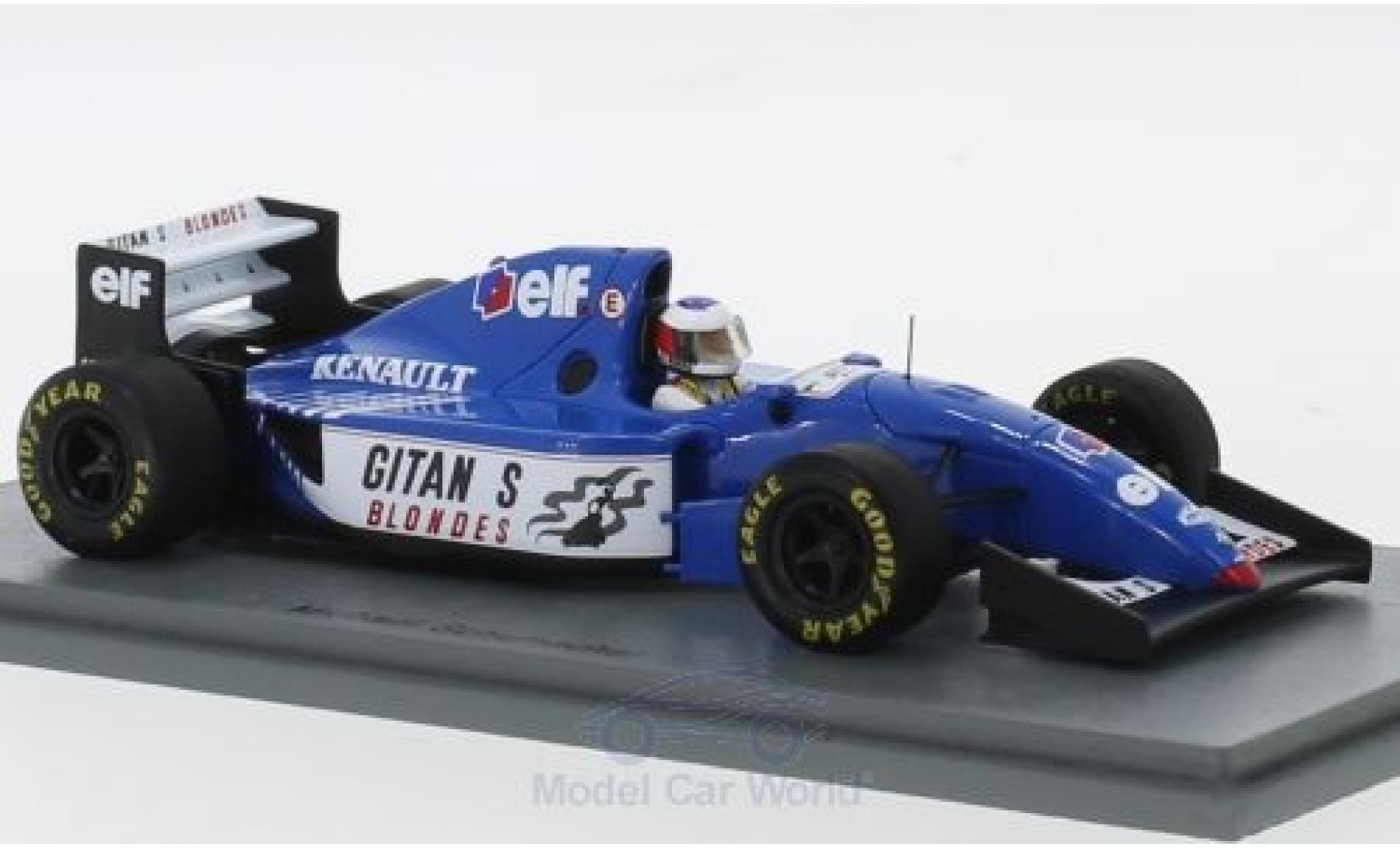 Ligier JS3 1/43 Spark 9B Gitanes Formel 1 Test Estoril 1994 mit Decals M.Schumacher diecast model cars