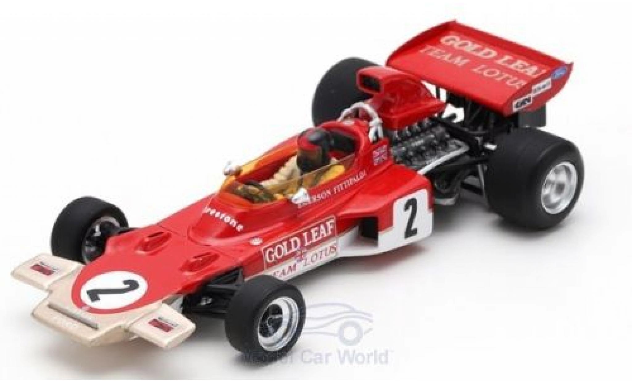 Lotus 72 1/43 Spark D No.2 Gold Leaf Formel 1 GP &Ouml;sterreich 1971 mit Decals E.Fittipaldi diecast model cars