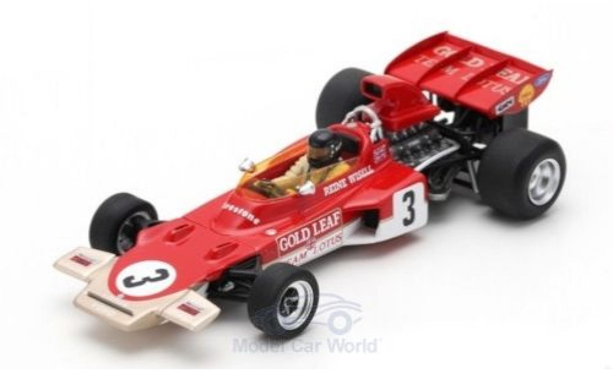 Lotus 72 1/43 Spark D No.3 Gold Leaf Formel 1 GP Kanada 1971 mit Decals R.Wisell diecast model cars