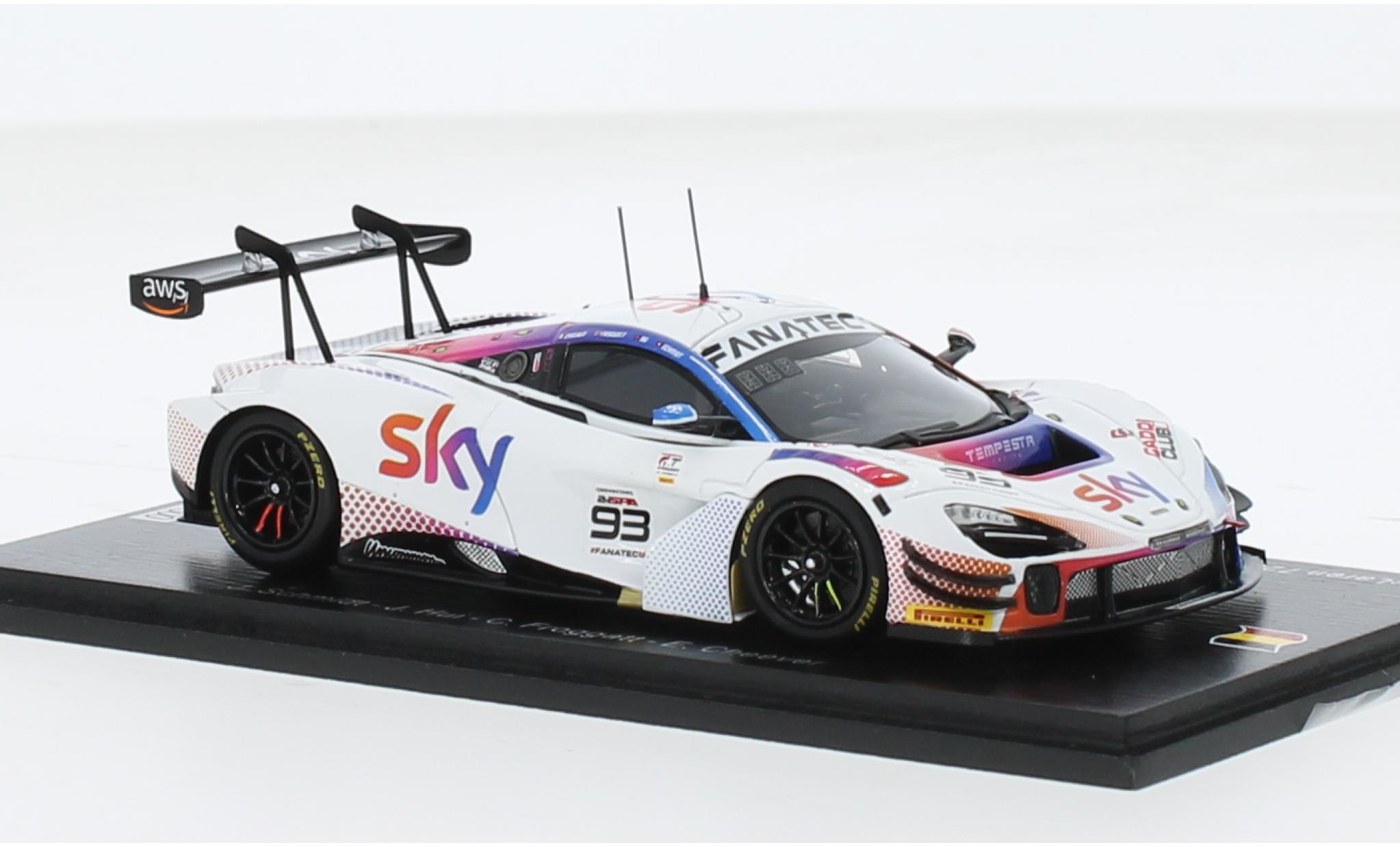 McLaren 720 1/43 Spark S GT3 EVO No.93 SKY - Tempesta Racing 24h Spa 2023 1:43 diecast model cars
