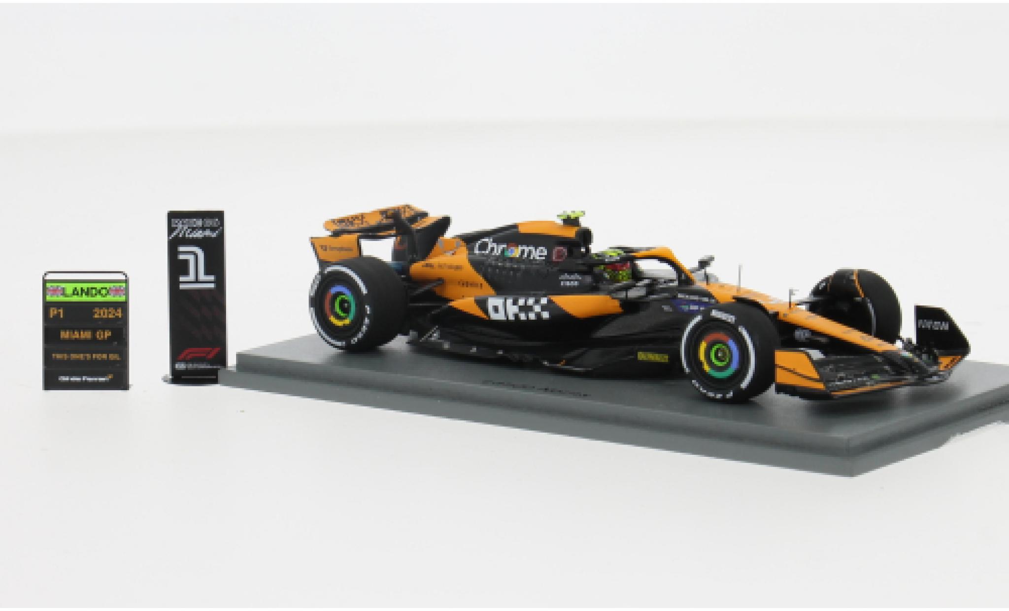 McLaren F1 1/43 Spark MCL38 No.4 Team Formel 1 GP Miami 2024 1:43 diecast model cars