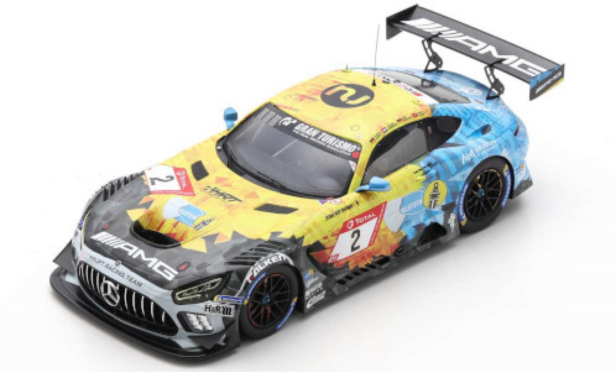 Mercedes AMG GT 1/18 Spark 3 No.2 Team HRT 24h N&uuml;rburgring 2020 H.Haupt/Y.Buurman/N.Bastian/P.Ellis diecast model cars