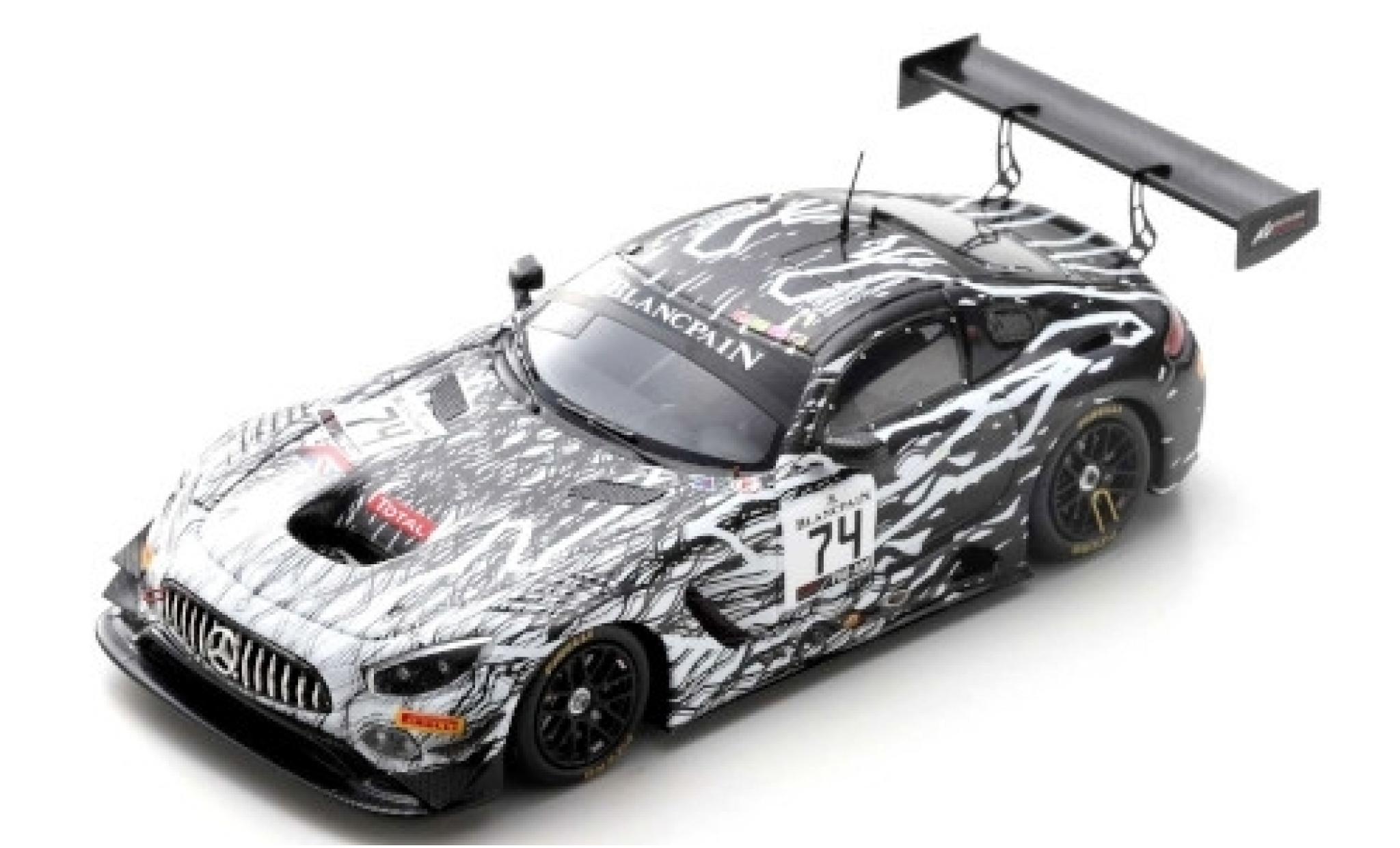 Mercedes AMG GT 1/43 Spark 3 No.74 Ram Racing 24h Spa 2019 R.Vos/D.Burke/C.Frankenhout/T.Onslow-Cole diecast model cars