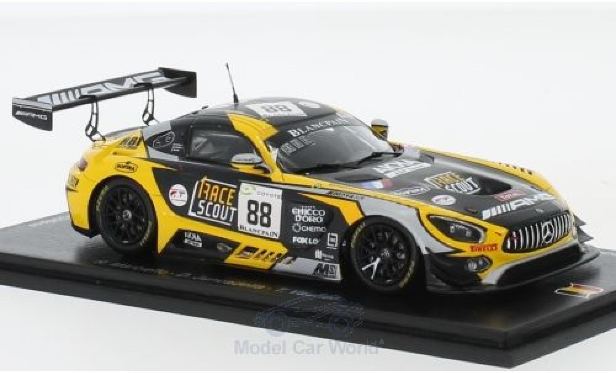 Mercedes AMG GT 1/43 Spark 3 No.88 AMG Team AKKa ASP 24h Spa 2018 R.Marciello/D.Juncadella/T.Vautier diecast model cars