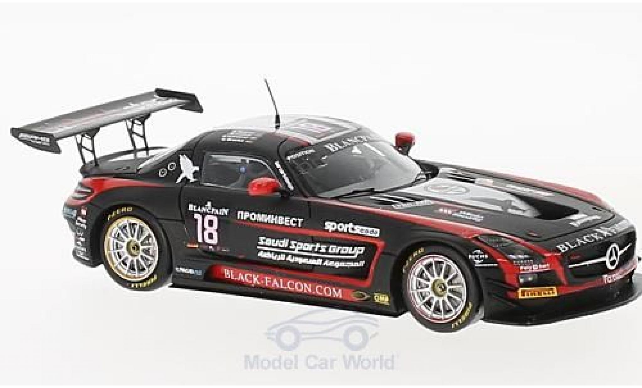 Mercedes SLS 1/43 Spark AMG GT3 No.18 Black Falcon 24h Spa 2014 R.Muscat/V.Lunkin/T.Al Faisal/C.Bracke diecast model cars