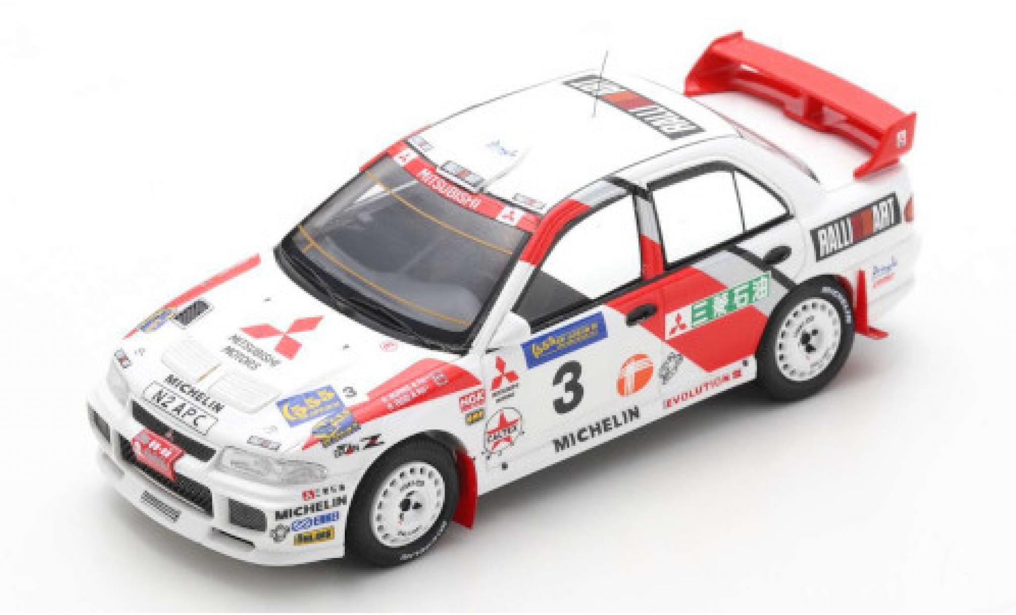 Mitsubishi Lancer 1/43 Spark Evolution III No.3 Rally Hong Kong - Peking 1996 R.Burns/R.Reid diecast model cars