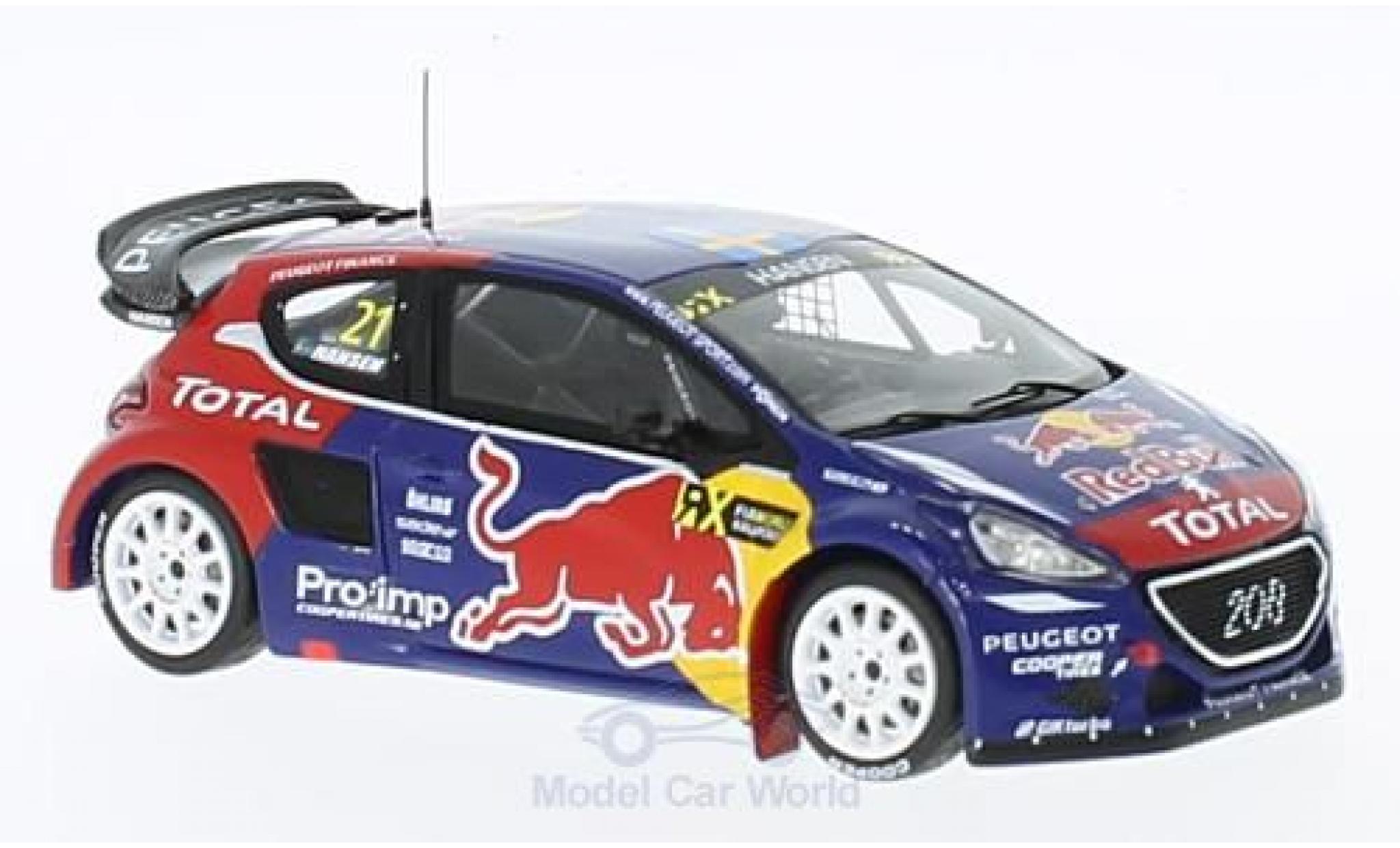 Peugeot 208 1/43 Spark WRX No.21 Team Hansen Red Bull Rally-Cross WM Frankreich 2015 T.Hansen diecast model cars