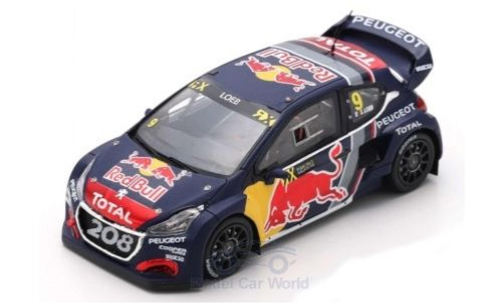 Peugeot 208 1/43 Spark WRX No.9 Team Total Red Bull World RX Belgien 2018 S.Loeb diecast model cars