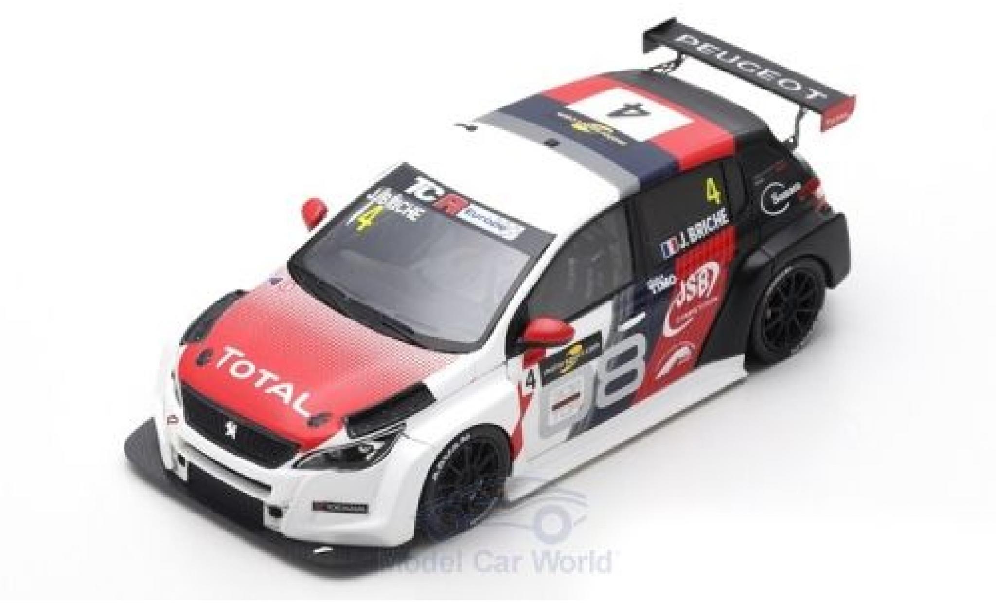 Peugeot 308 1/43 Spark TCR No.4 TCR Europe Spa-Francorchamps 2018 J.Briche diecast model cars