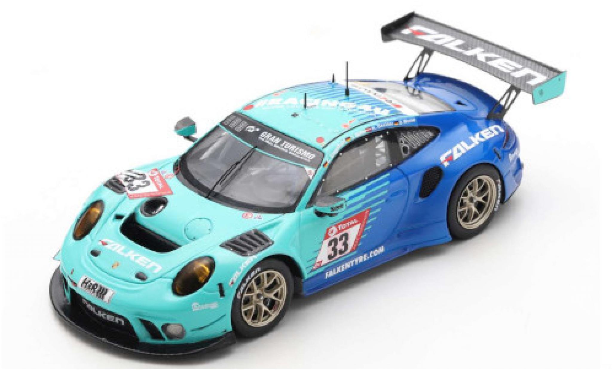 Porsche 992 GT3 R 1/43 Spark 911 (991) GT3 R No.33 Falken Motorsports Falken 24h N&uuml;rburgring 2020 K.Bachler/S.M&uuml;ller/C.Engelhart/D.Werner diecast model cars