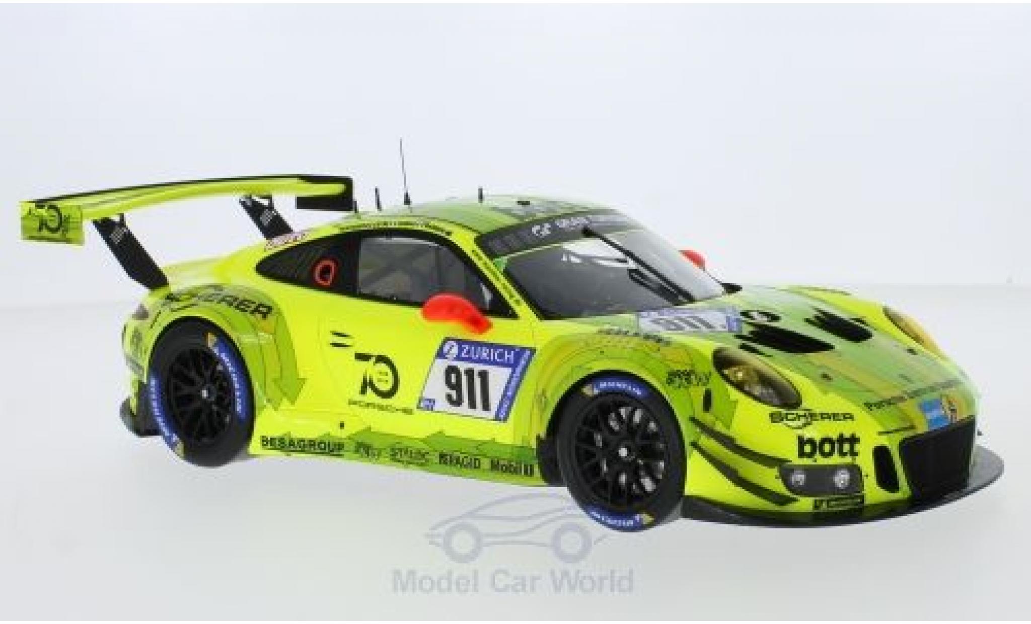 Porsche 991 GT3 R 1/18 Spark 911 () GT3 R No.911 Manthey Racing 24h N&uuml;rburgring 2018 K.Estre/R.Dumas/L.Vanthoor/E.Bamber diecast model cars