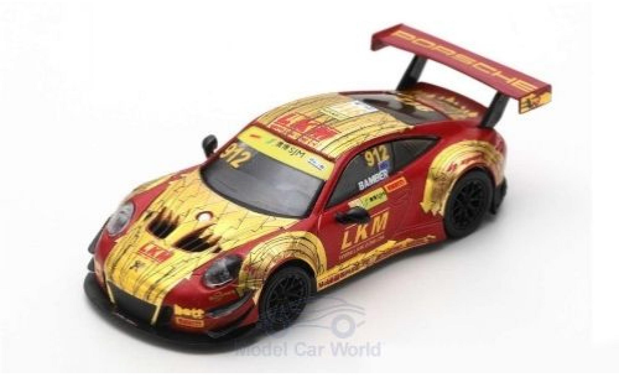 Porsche 991 GT3 R 1/18 Spark 911 () GT3 R No.912 Manthey Racing Fia GT World Cup Macau 2018 E.Bamber diecast model cars