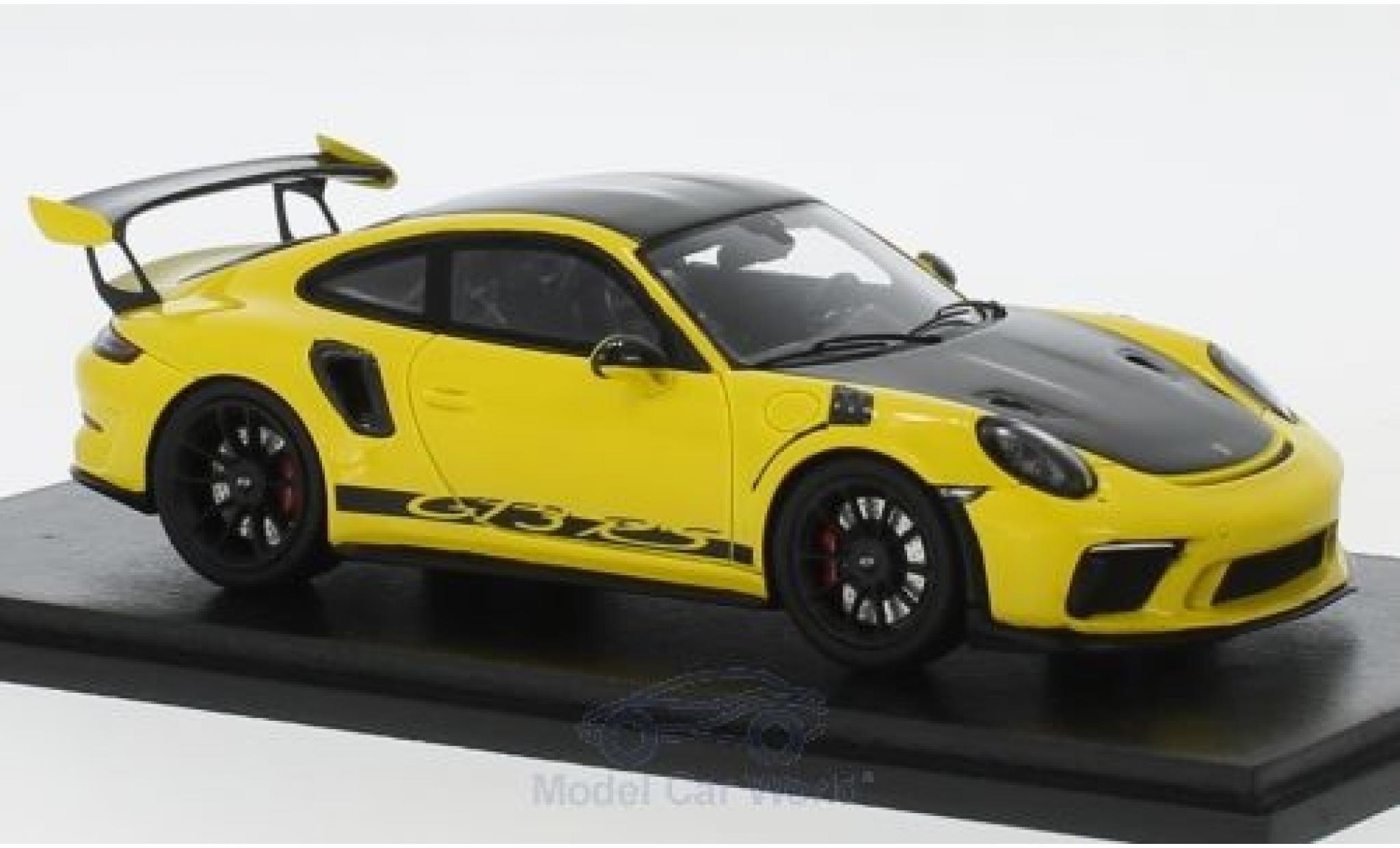 Porsche 991 GT3 RS 1/43 Spark 911 ( II) GT3 RS yellow/black 2018 Weissach Package diecast model cars