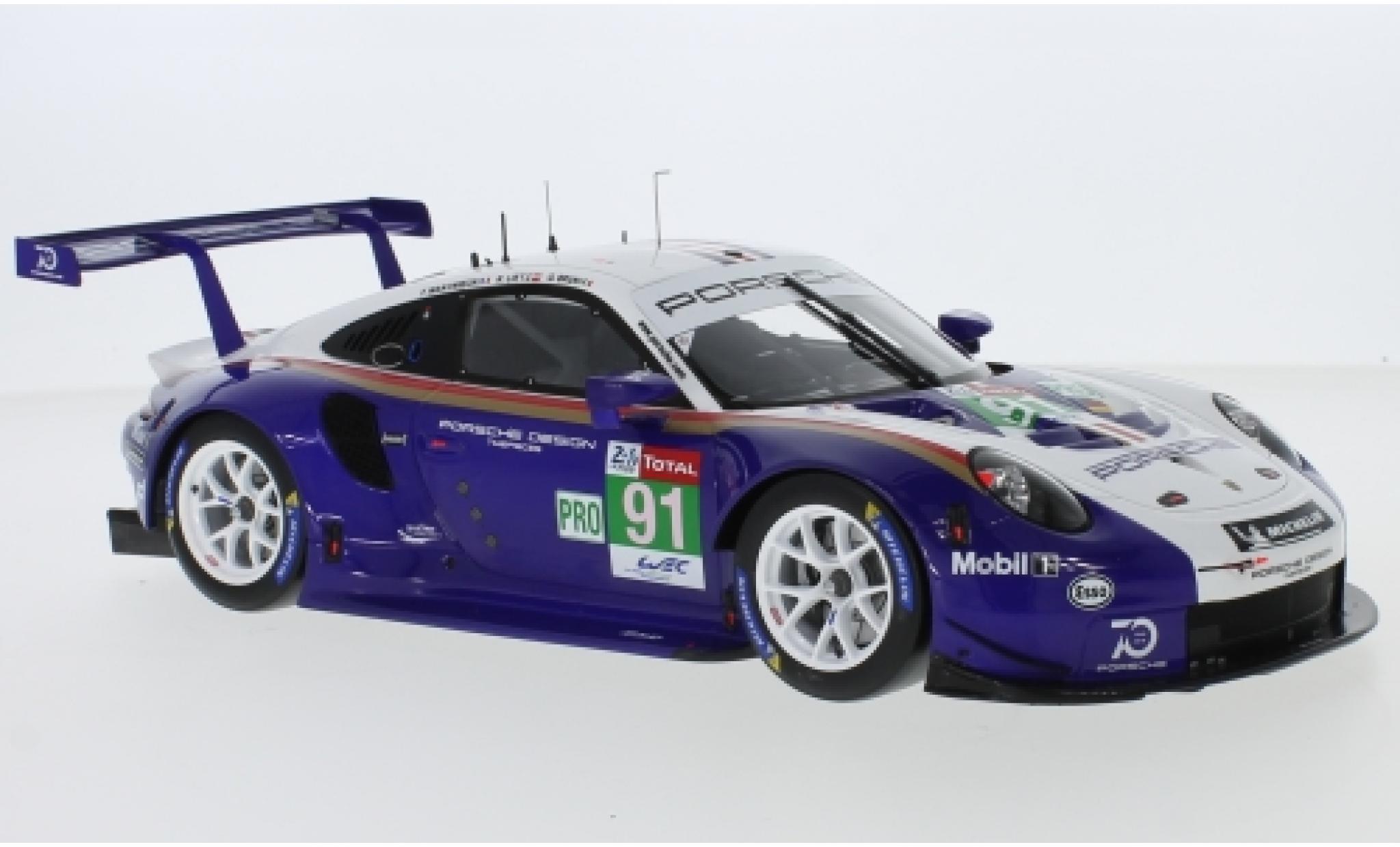 Porsche 991 RSR 1/64 Spark 911 () RSR No.91 GT Team 24h Le Mans 2018 R.Lietz/G.Bruni/F.Makowiecki diecast model cars