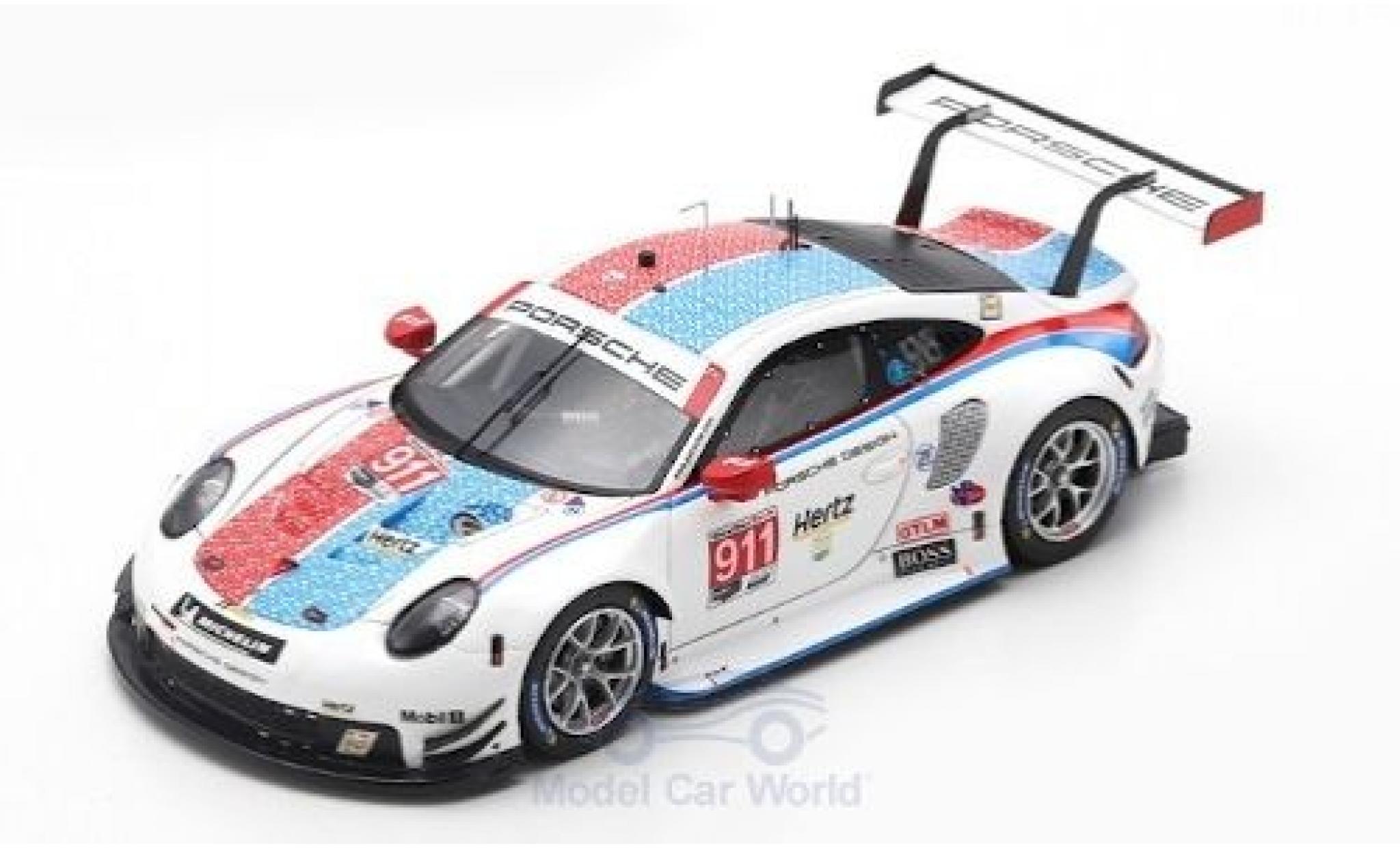 Porsche 992 RSR 1/64 Spark 911 (991) RSR No.912 GT Team 24h Daytona 2019 E.Bamber/L.Vanthoor/M.Jaminet diecast model cars