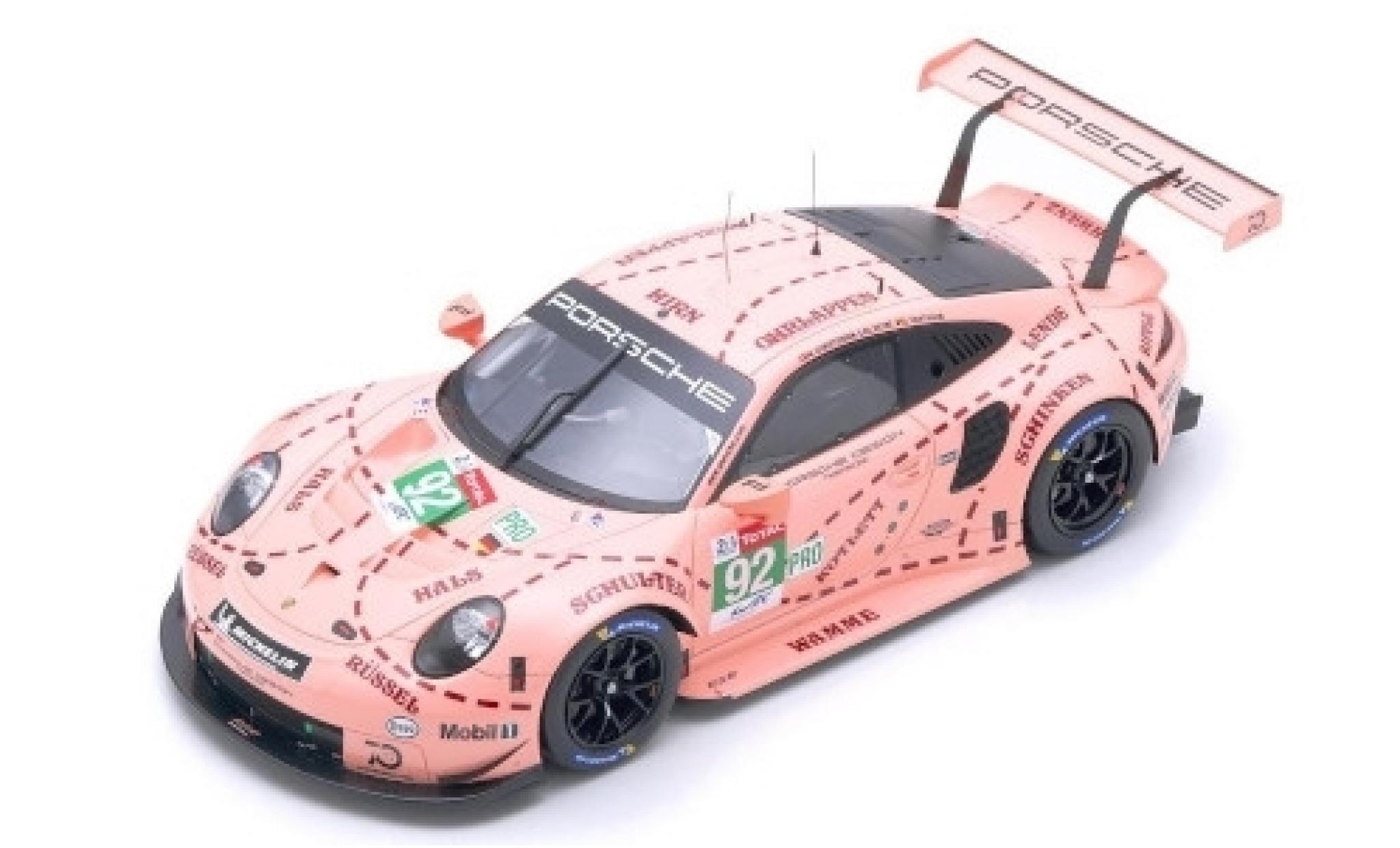 Porsche 991 RSR 1/12 Spark 911 () RSR No.92 GT Team 24h Le Mans 2018 M.Christensen/K.Estre/J.Vanthoor diecast model cars