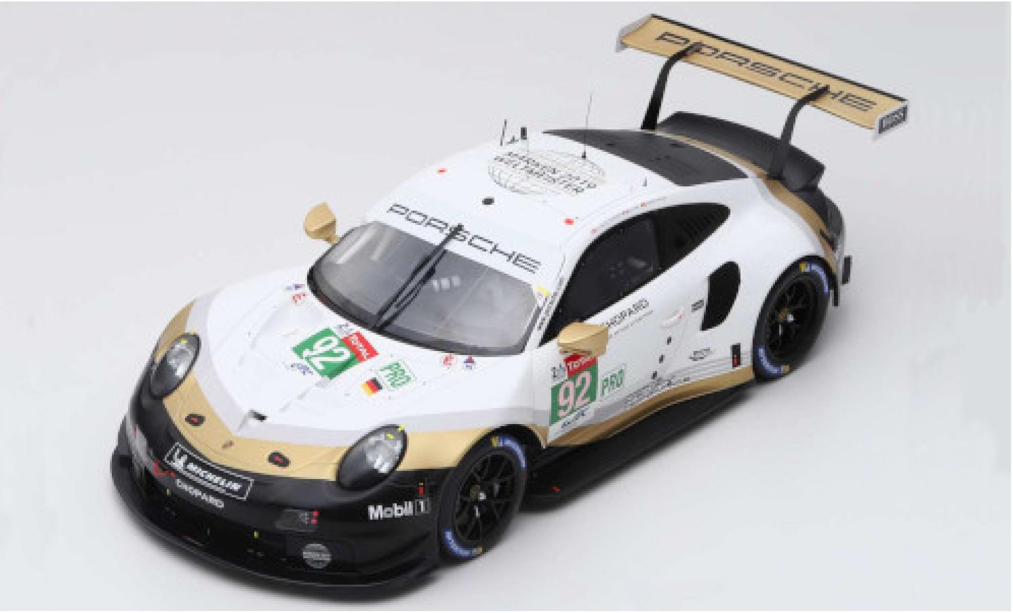 Porsche 992 RSR 1/87 Spark 911 (991) RSR No.92 GT Team 24h Le Mans 2019 M.Christensen/K.Estre/L.Vanthoor diecast model cars