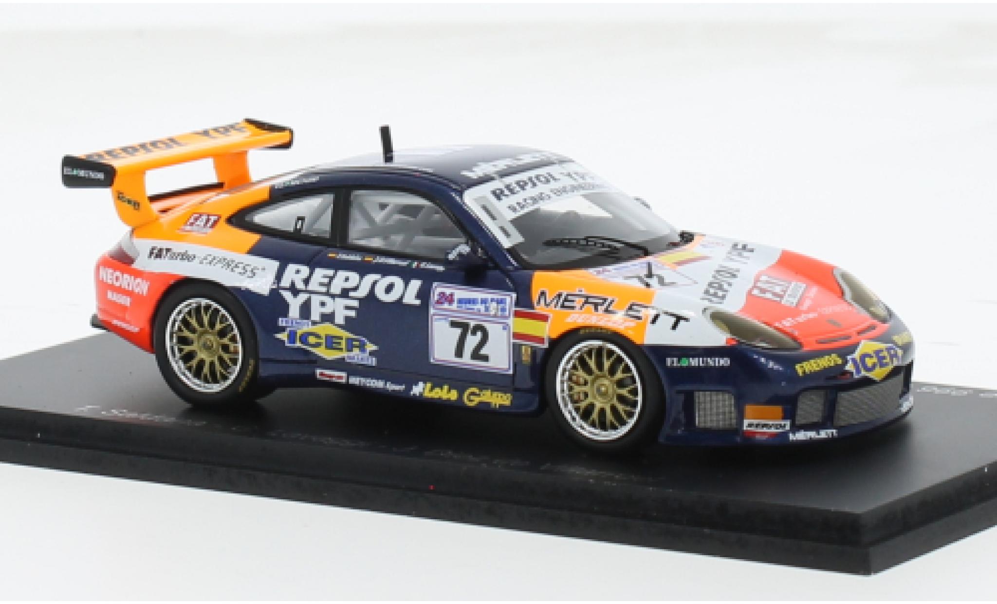 Porsche 996 GT3 1/43 Spark 911  R No.72 Repsol Racing Engineering Repsol 24h Le Mans 2000 1:43 diecast model cars